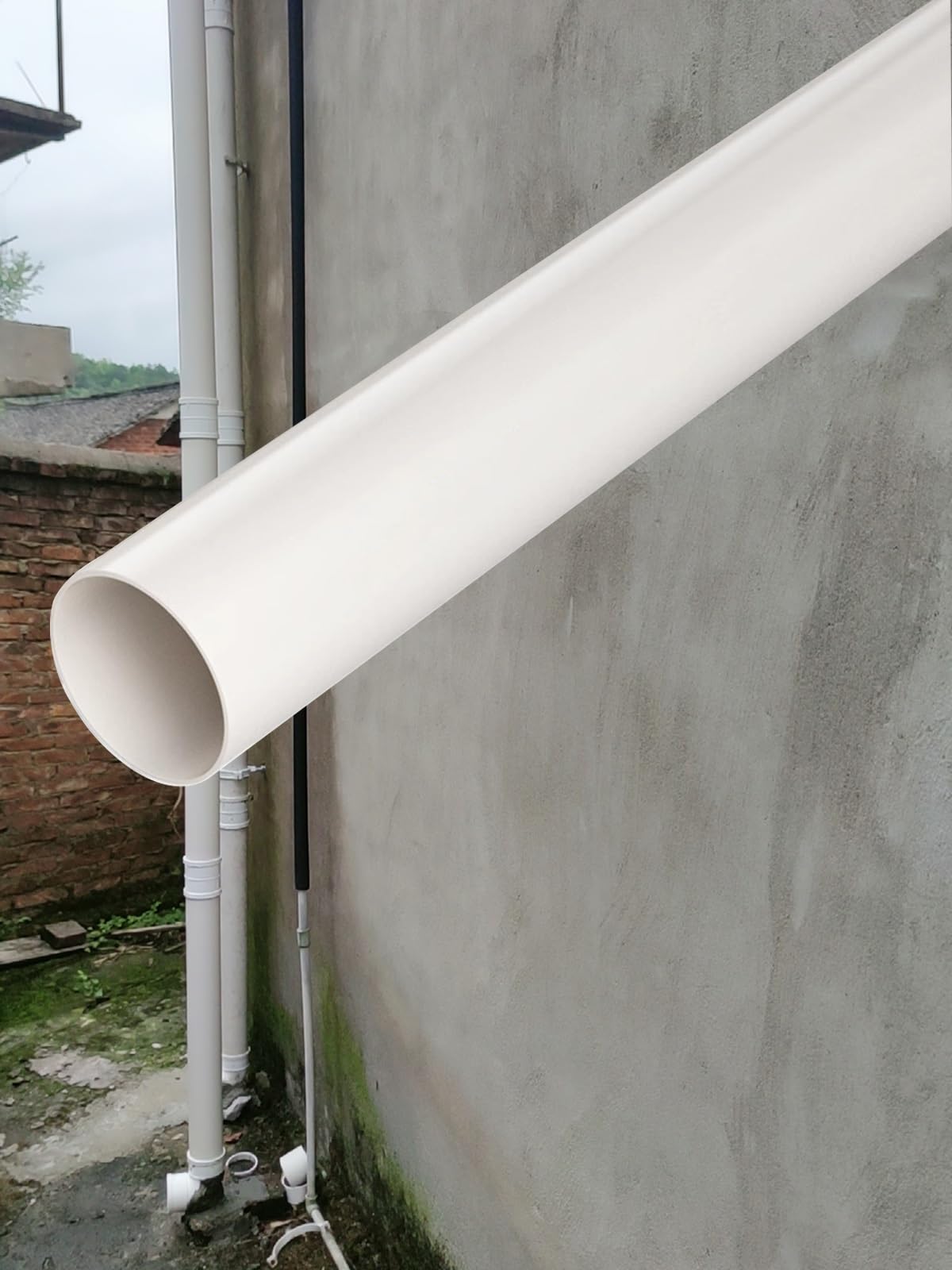 Bajante canalon bajantes Tubo De PVC Para Bajante De Canaletas Pluviales De 1,5m, Tubería De Desagüe Subterránea Para Baño Doméstico, Patio Exterior, Patio Trasero Y Granja Agrícola(Dia 2"/50 MM,1 Pac