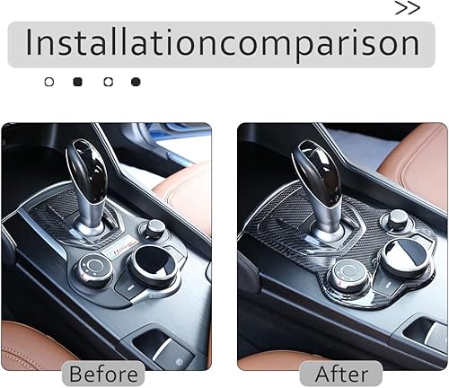 Miniatura 2 de CHEYA Adhesivo de fibra de carbono 100% real para consola central de automóvil, cubierta de panel de palanca de cambios para Alfa Romeo Giulia