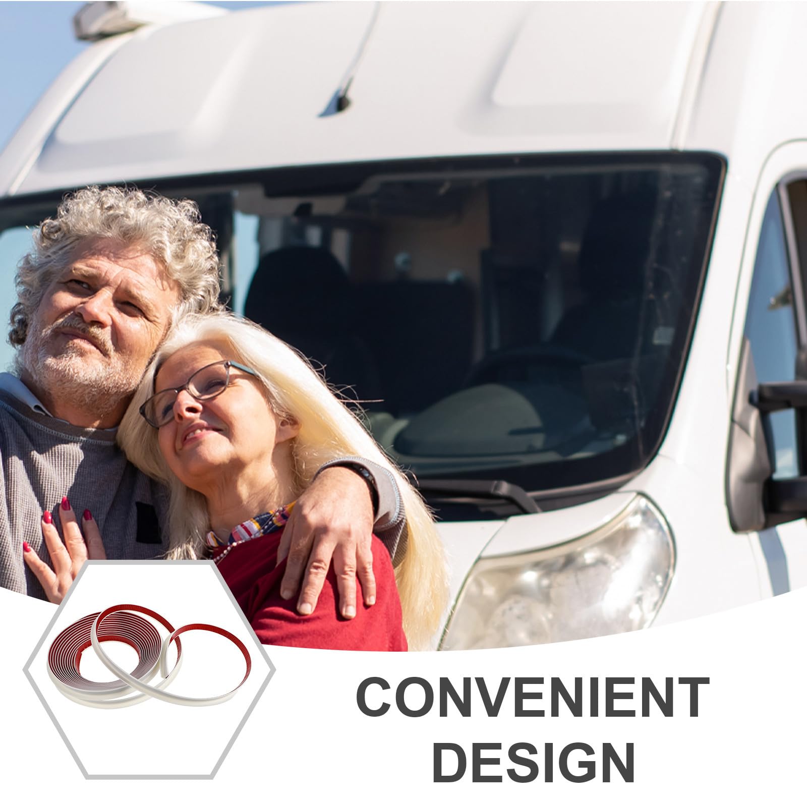 Alipis Canalón de Lluvia de PVC Protector y Versátil en Forma de J Flexible, Blanco Adecuado para Desviar Agua para Techo de Autocaravana en Exteriores
