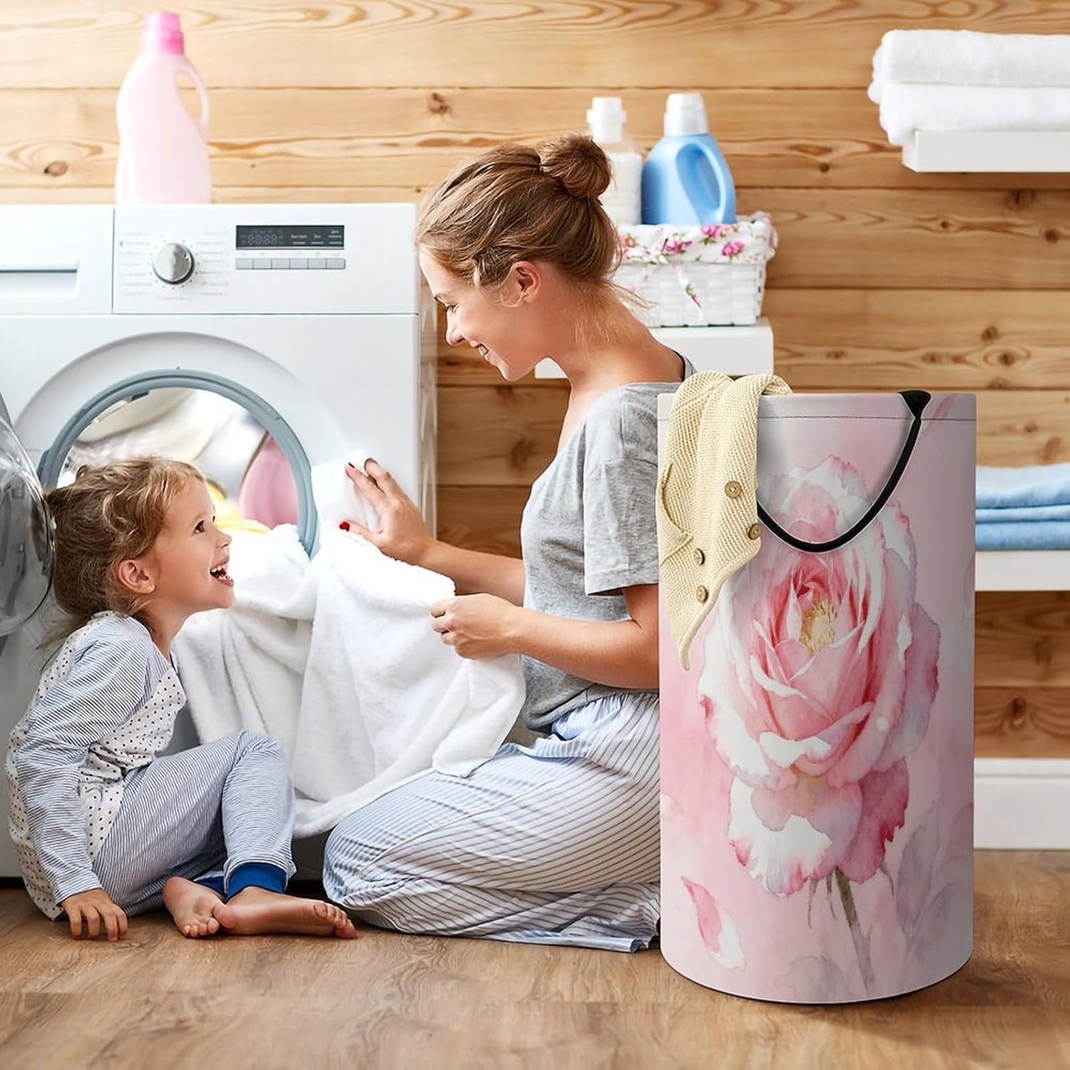 Dirty Clothes Basket Extra Large 110l Open Top Laundry Hamper With Portable Carry Handles, Foldable Waterproof Clothes Basket Spacious Laundry Bag For Bedroom Bathroom Laundry Room Dorm