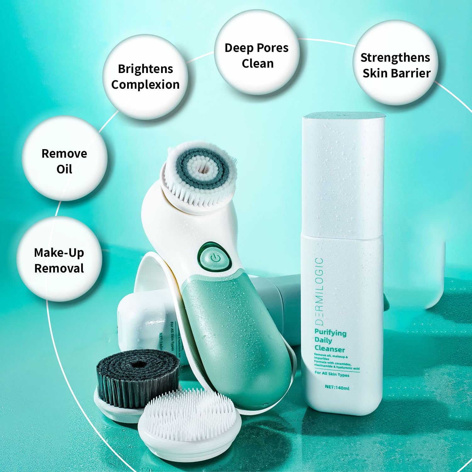 Purifying Daily Cleanser, Deep Cleanse, Hydrate & Restore, Contains Niacinamide, Ceramides and Hyaluronic Acid, Dermatologist-Tested For Bright, Balanced, Glowing skin - Image 5