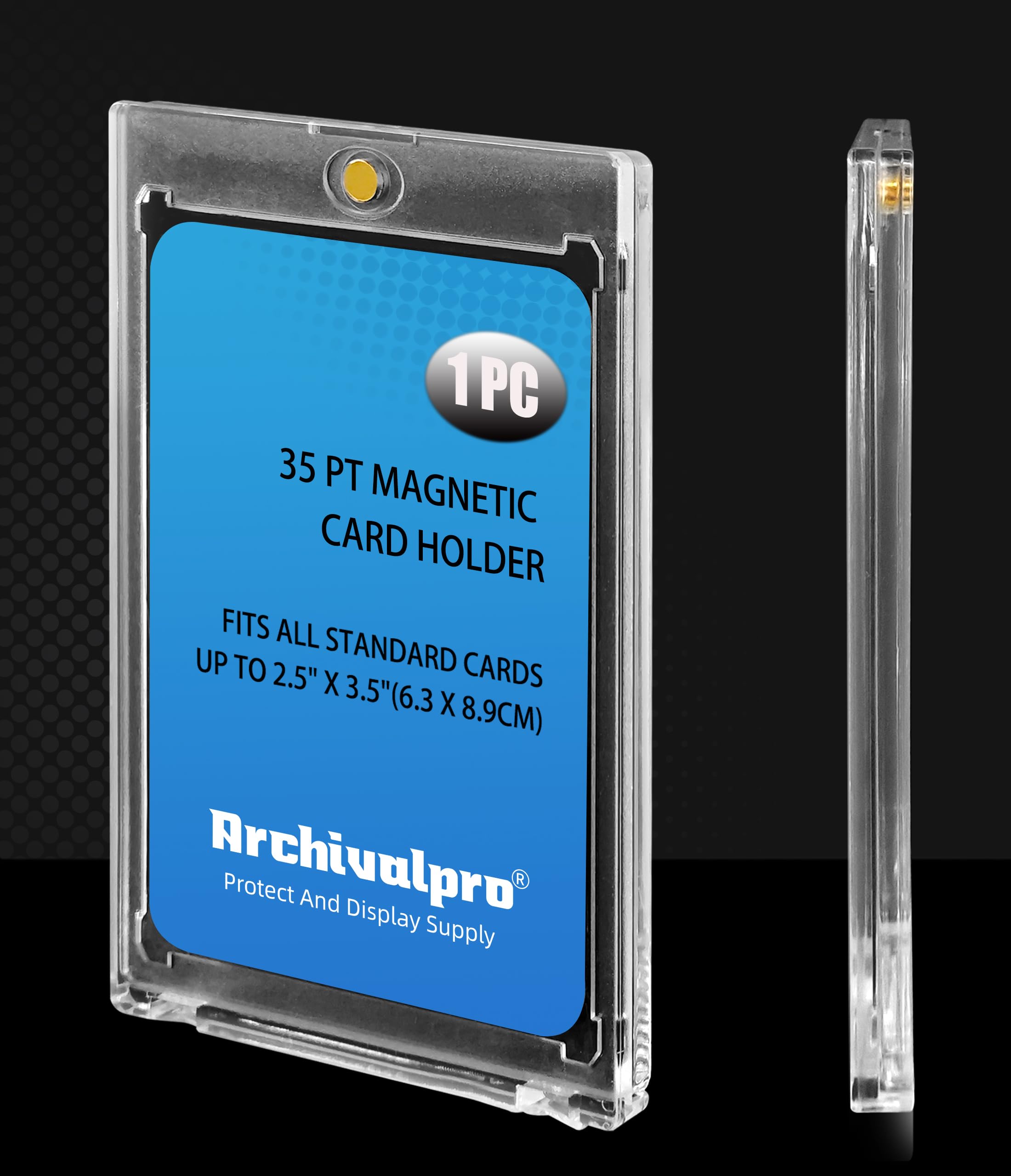 Archivalpro 35PT Magnetic Card Holder,Anti-uv,1PC/pk,Snap Card Holder,Hard Acrylic for Trading Card,Baseball Cards Holder