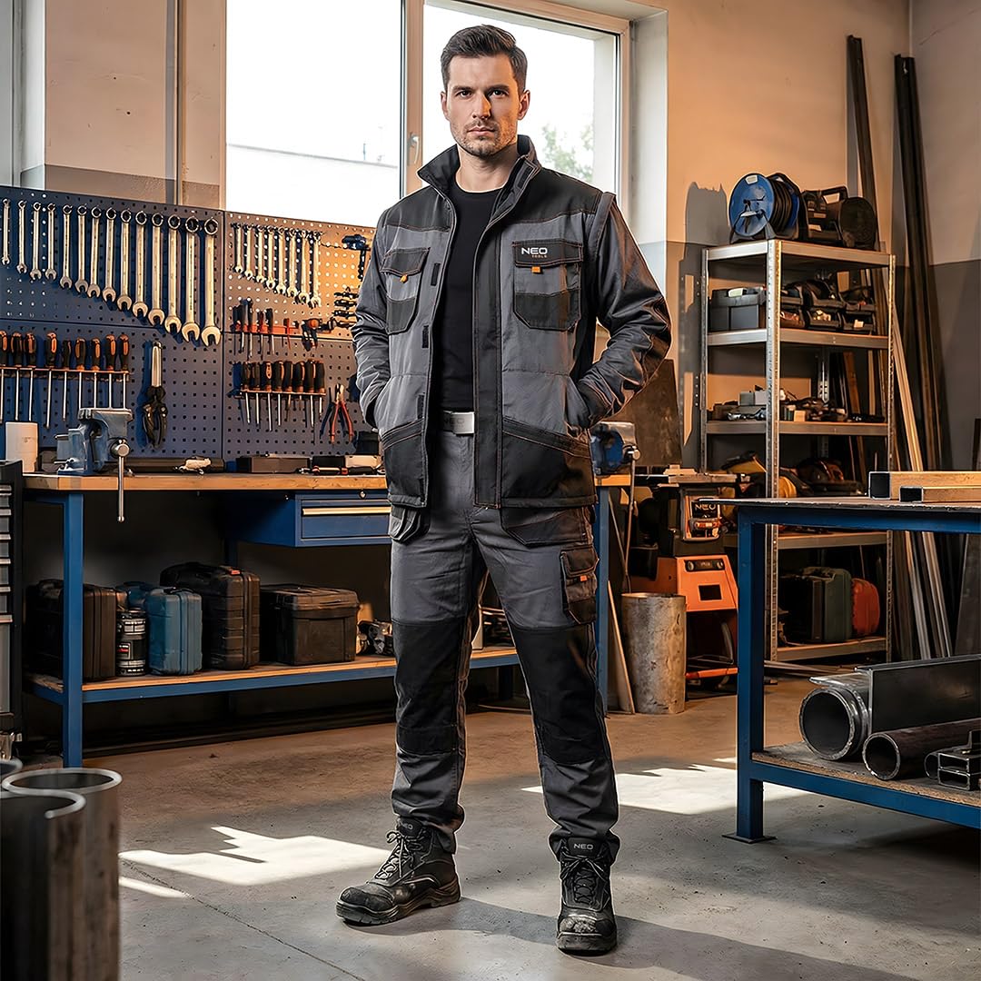 NEO TOOLS Botas de seguridad para hombre de clase S3 SRC, resistentes al agua WR, antideslizantes, zapatos de trabajo reforzados con plantilla de Kevlar, plantilla antiestática, sin elementos