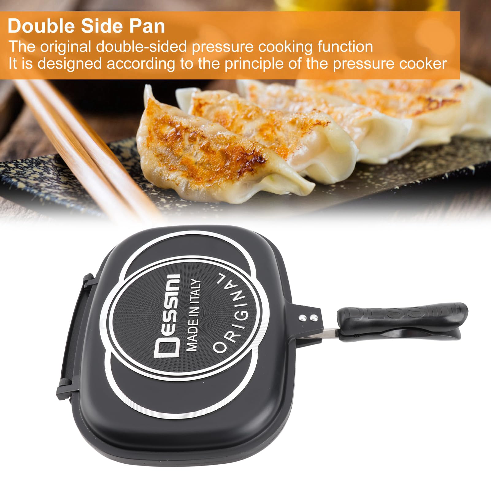ZJchao Partita de Doble Cara, Sartén Cuadrado 32 Cm/12.6 Pulgadas de Sartén para Cocinar Suministros Cocina Cocina la Parrilla la Parrilla para Cocinar Caseros