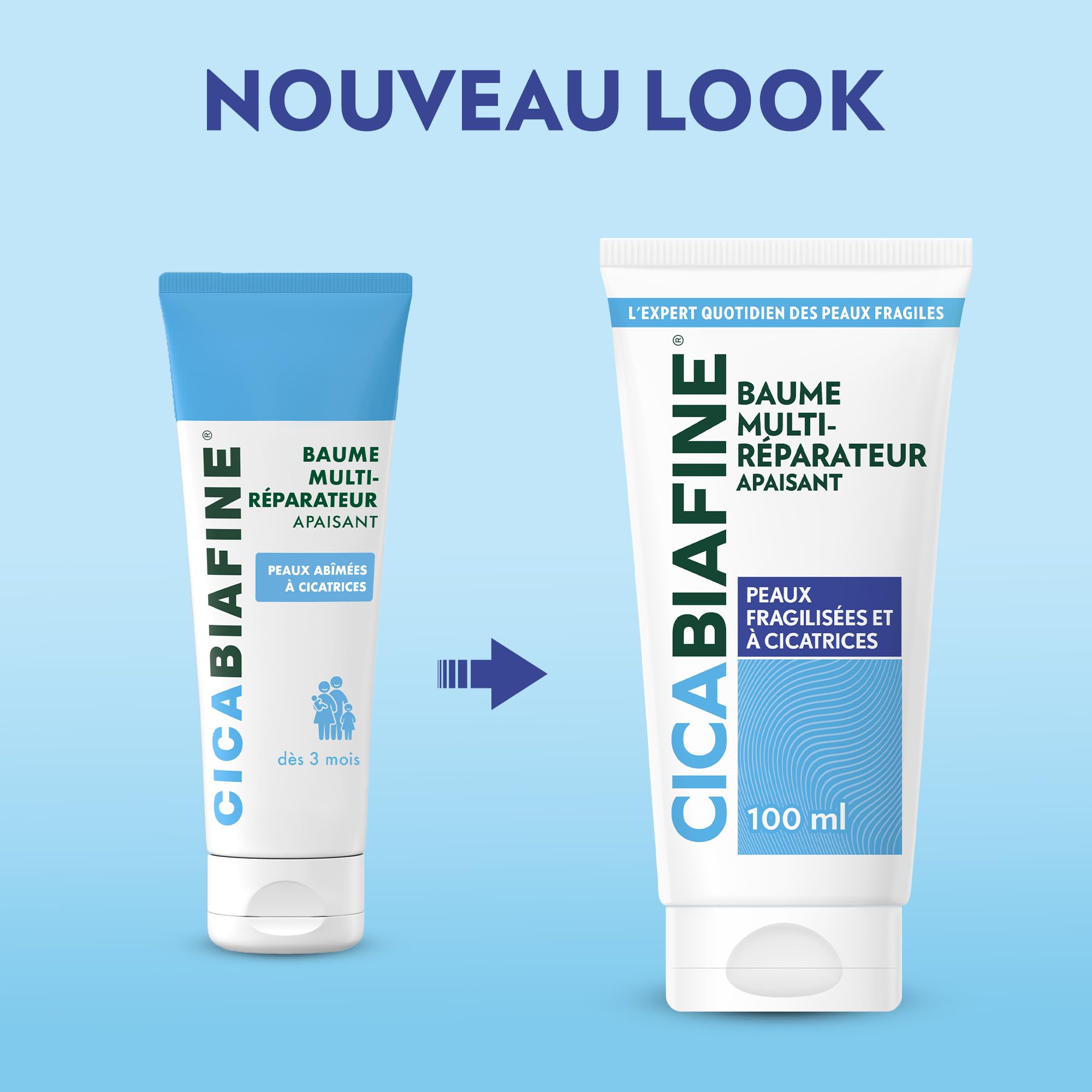 Cicabiafine | Beruhigender Multi-Reparatur-Balsam (100 ml Tube) - Repair Balsam für geschädigte Haut mit Narben - Beruhigender Balsam zur Verbesserung des Aussehens von Narben