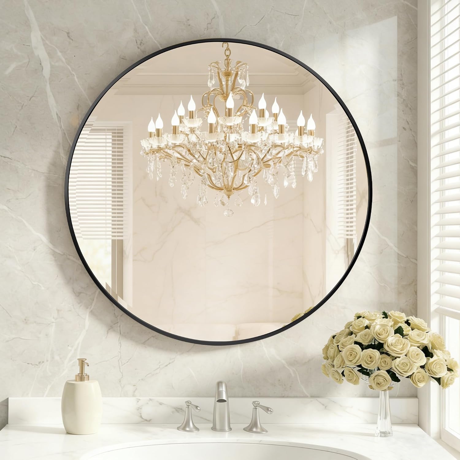 DUMOS 22"x30" Arched Wall Mirror, Bathroom Mirrors for Over Sink, Vanity Mirror with Tempered Glass & Anti-Rust Metal Frame, Entryway, Living Room, Bedroom, Glod