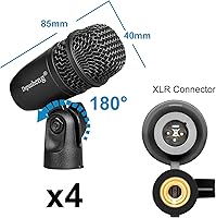 Vista 8 de Depusheng Juego de micrófonos de batería de 7 piezas con 5 micrófonos de percusión dinámicos y 2 micrófonos de percusión de condensador ideal