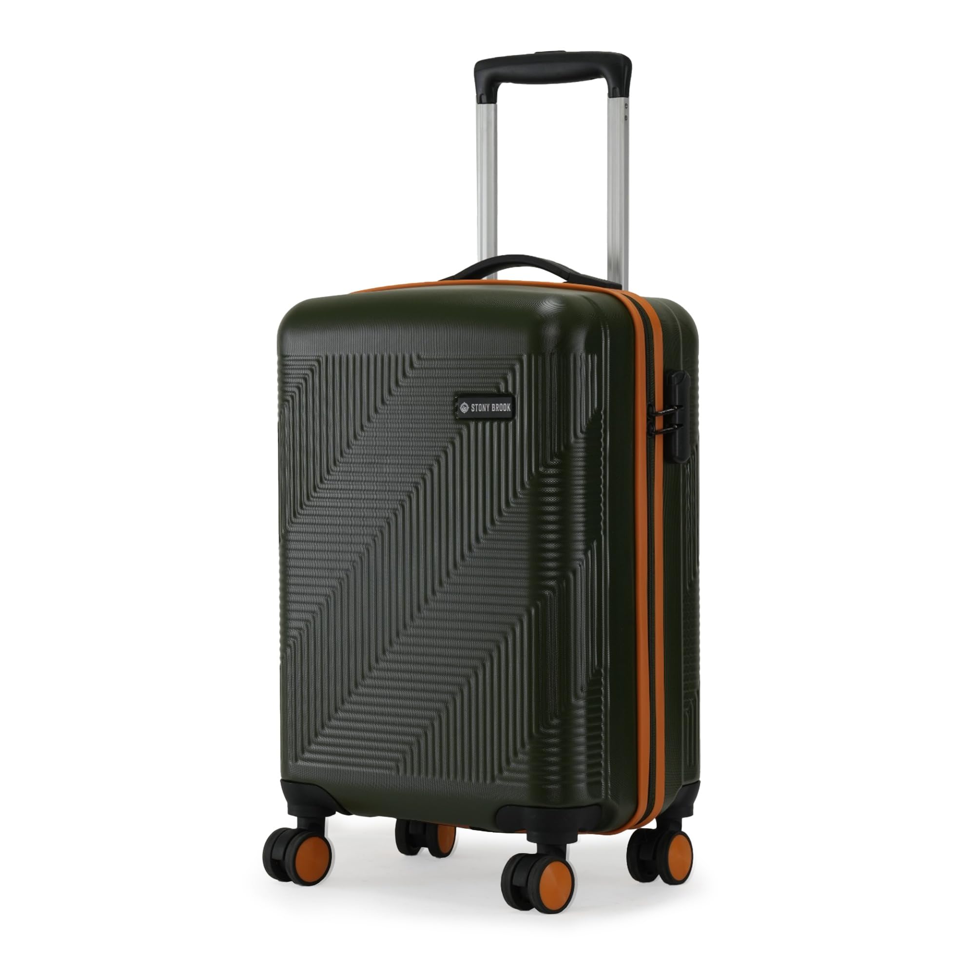 by Nasher Miles Echo Hard-Sided Polycarbonate Cabin Luggage Olive Orange 20 Inch Suitcase |55cm Trolley Bag