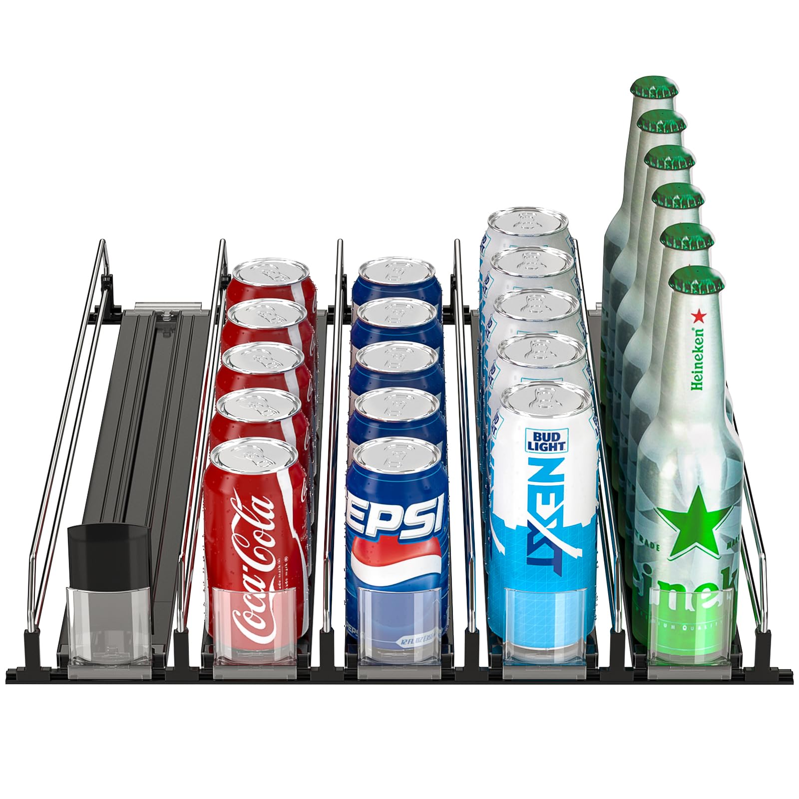 Distributeur de canettes automatique pour réfrigérateur avec système de rangement