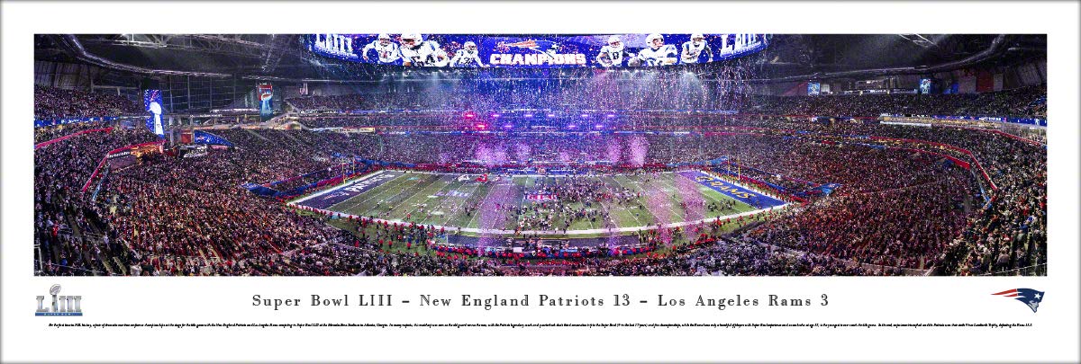 New England Patriots - 2019 Super Bowl LIII Champions - NFL Panoramic Poster and Wall Décor by Blakeway Panoramas