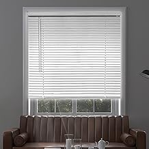 CHICOLOGY Blinds for Windows, Mini Blinds, Window Blinds, Door Blinds, Blinds & Shades, Camper Blinds, Mini Blinds for Windows, Horizontal Window Blinds, Midnight White (Blackout), 34" W X 84" H