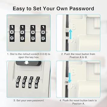 Key Lock Box for Outside - Lock Box for House Keys - Key Lockbox for Key Storage Outdoor, 4 Digit Combination Lock Box for Outside Realtors Garage Spare Keys