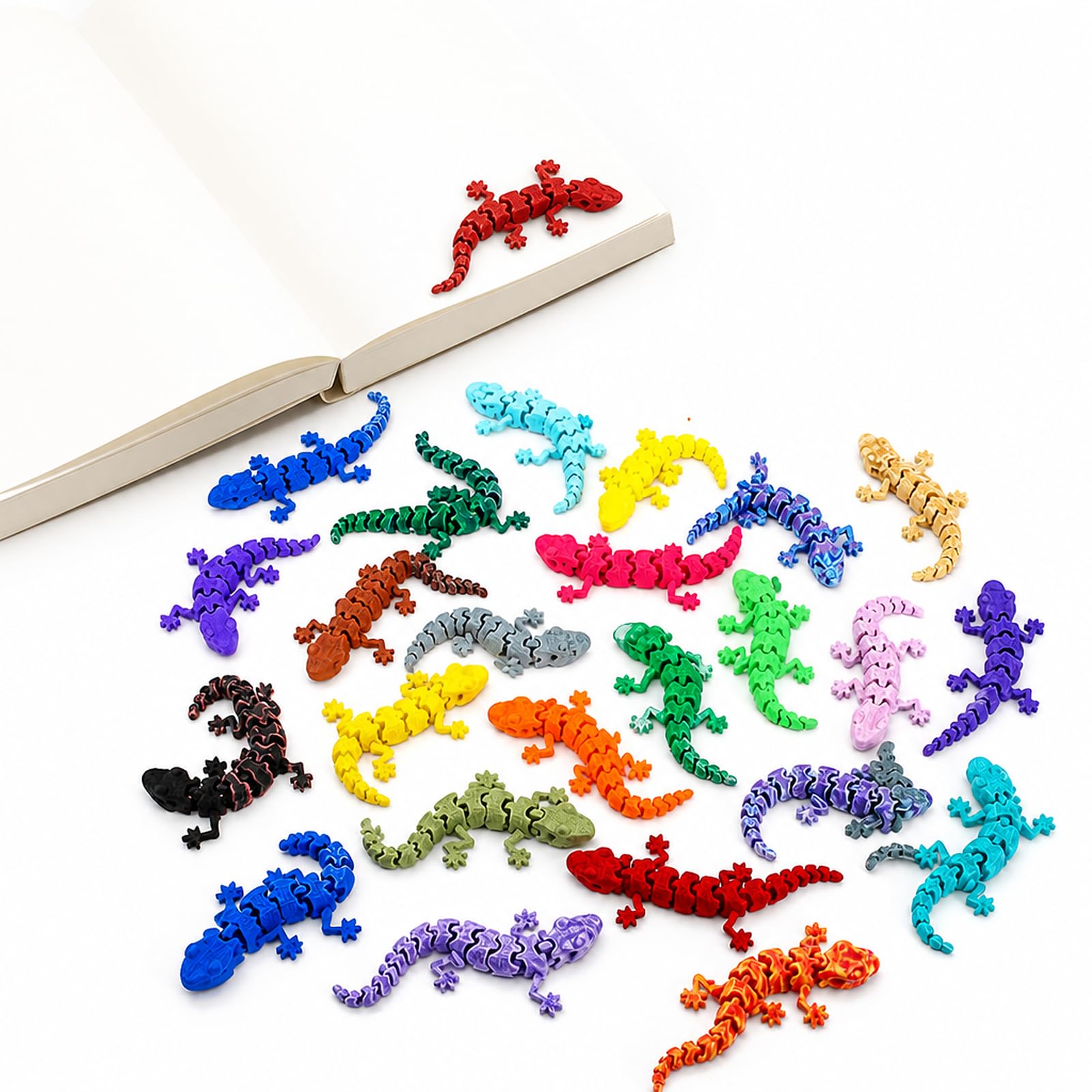 Buuraqq 36PCS 3D Printed Gecko Figures, Mini Lizard Models for Party Bags