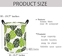 Vista 2 de KUNRO Round Laundry Gift Basket Storage Hamper Clothes Storage Basket Organizer Bin with Handles for Nursery Room