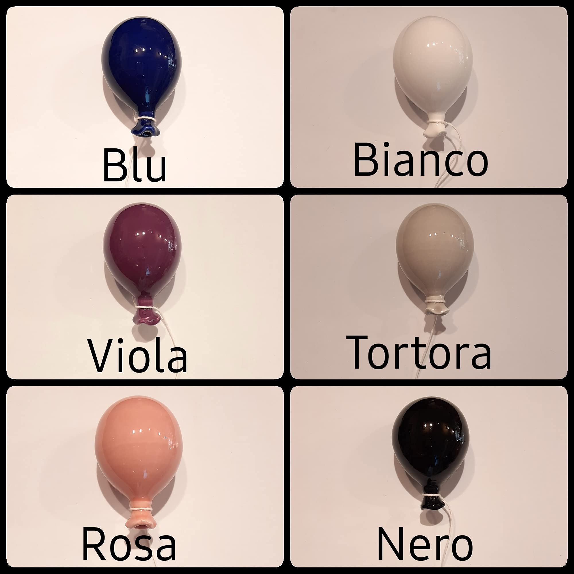 Palloncino in ceramica da appendere al muro, fatto a mano, artigianato, decorazione da parete, ideali per bomboniere