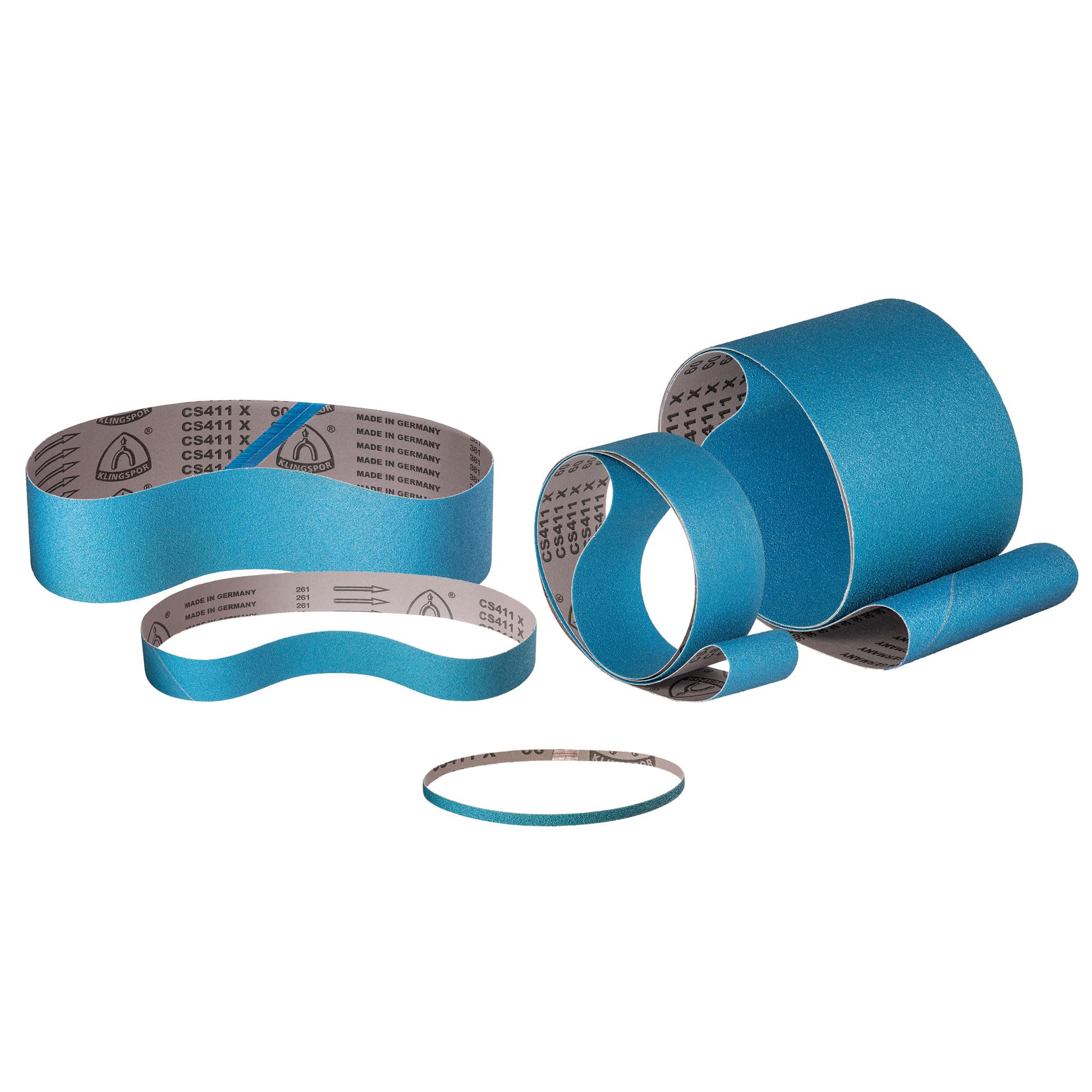 Nastro abrasivo in zirconio KLINGSPOR CS411X - 75 x 533 mm - grana 40 - per metallo e acciaio - base in tessuto robusto - nastri abrasivi professionali per smerigliatrici a nastro