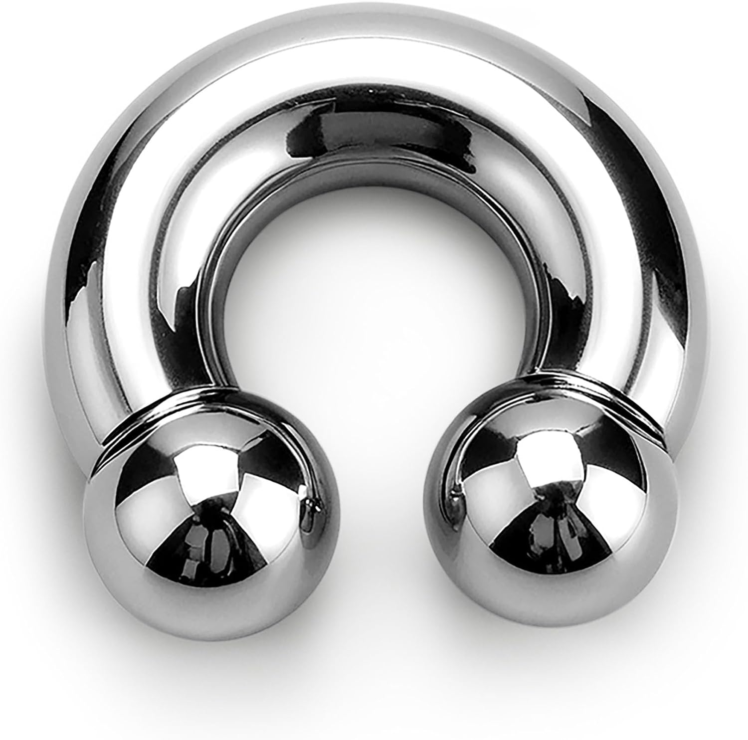 BodyBonita G23 Titanium Septum Rings, 00/0/2/4/6/8/10/12G Horseshoe Circular Barbell Spikes Stretched Pincher Nose Piercing Jewelry, ASTM F136 Titanium Earrings for Women Men 10/12/16/19 mm