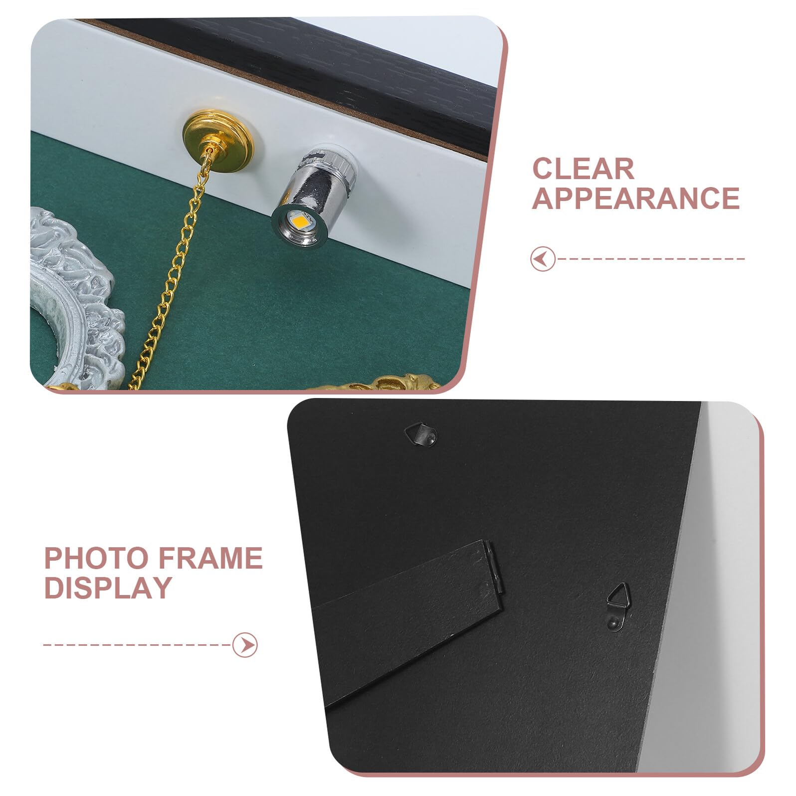 DIY Miniature Wooden Shadow Box Picture Frame with Transparent Panel And LED Light Mini Frames Display Case for Toy Figurine Collection And Tiny Museum Decor with Base