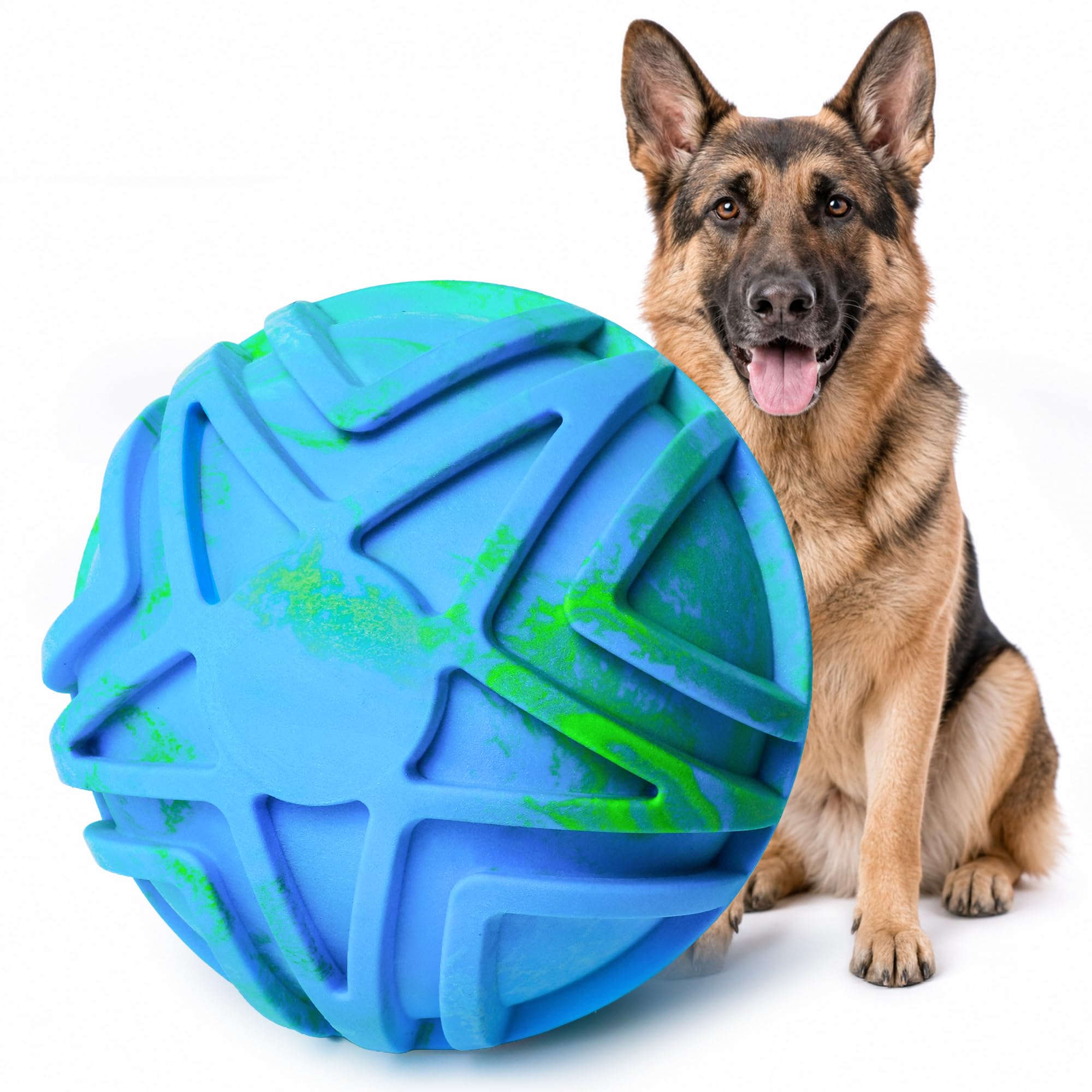 Balles pour chiens de grande taille, 17,8 cm, jouet flottant rebondissant, balle en caoutchouc interactive, jouet d'extérieur durable en mousse TPR pour les races moyennes et grandes