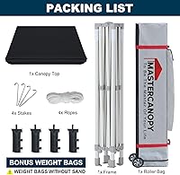 Vista 8 de MASTERCANOPY Tienda de campaña desplegable de grado comercial, refugio instantáneo de 10 x 10 (negro)