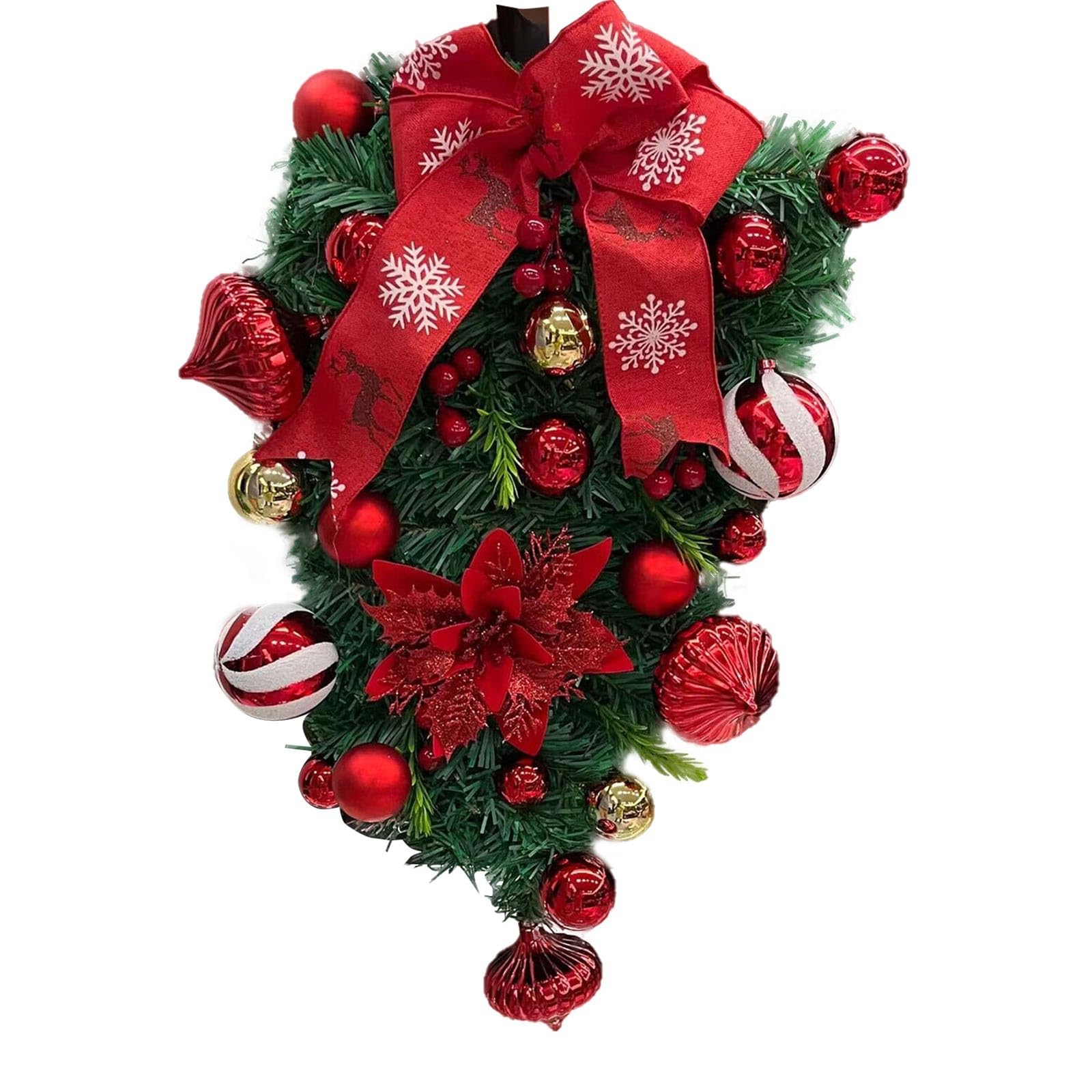 Generico Ghirlanda Natalizia per Porta Corona di Natale Ghirlanda Decorazione Interno e Esterno Decorazione Natalizia Per Scale Verde Casa