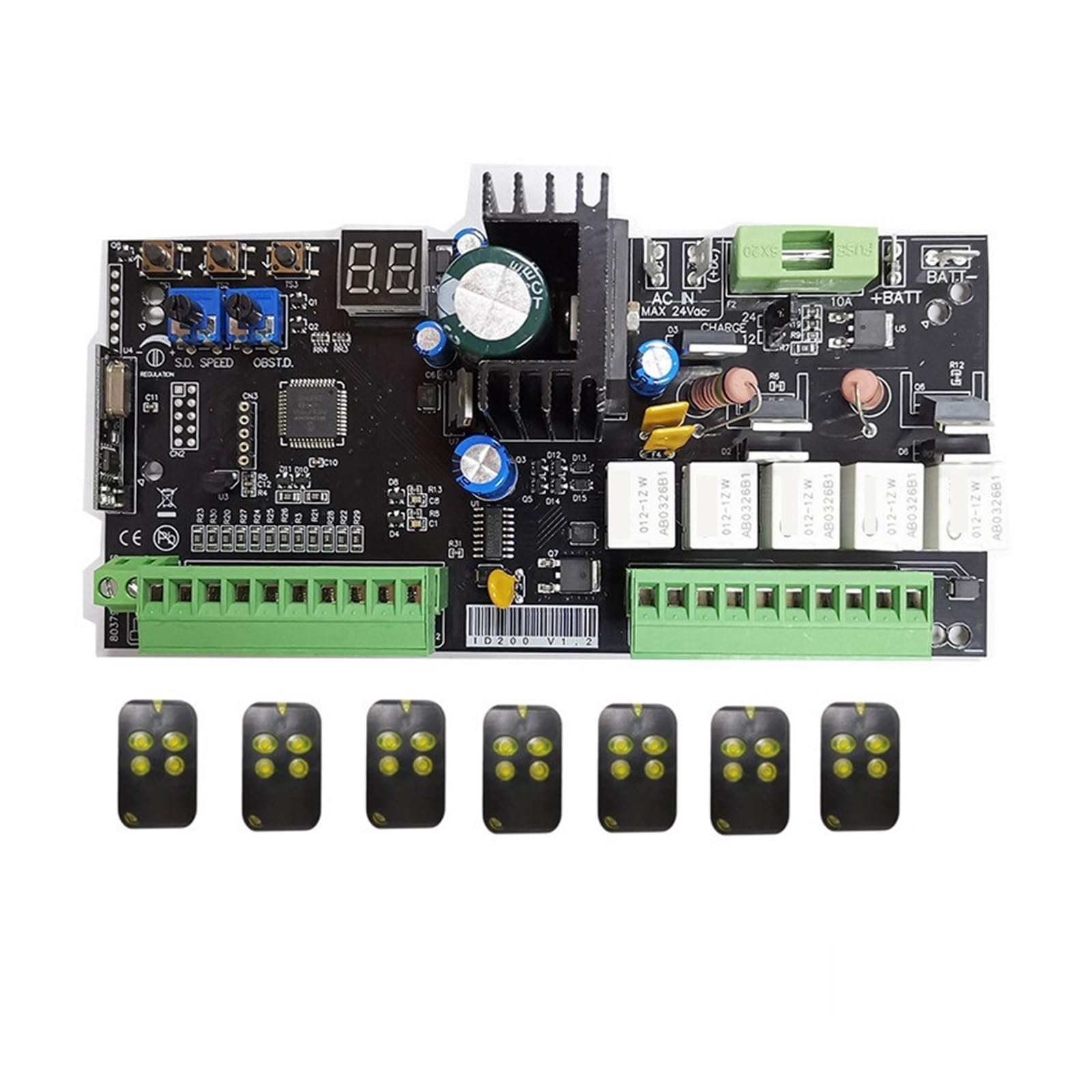 Napęd do Drzwi Uniwersalna tablica typu 12 V/24 V do automatycznego podwójnego ramienia urządzenie otwierania bramy skrzydłowej panel sterowania inteligentny System(1 board 7 remtoe)