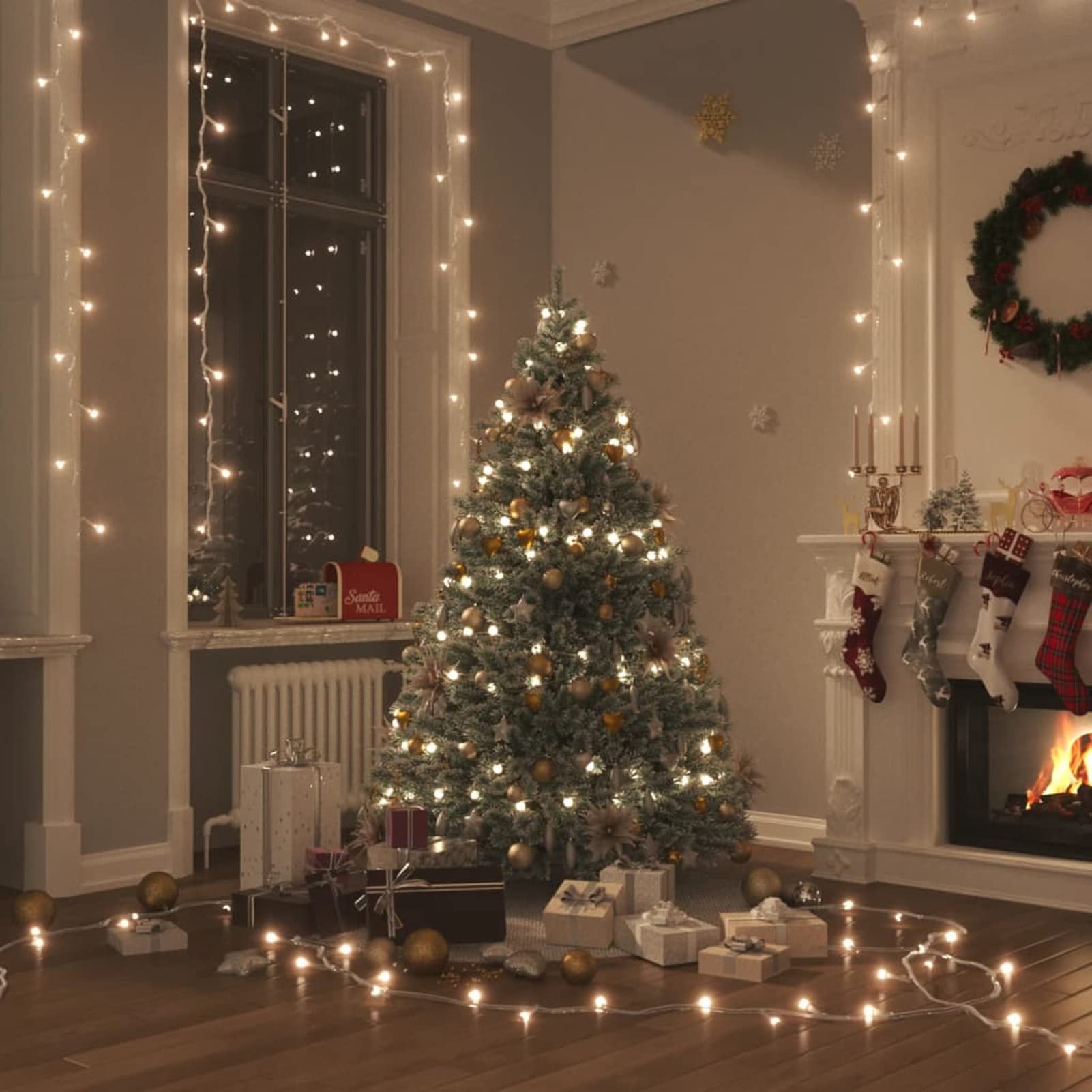 Stringa LED con 400 Luci LED Bianco Caldo 40 m PVC,Stringa LED,Stringa Lu Ci LED,Lucine LED Decorative-343230