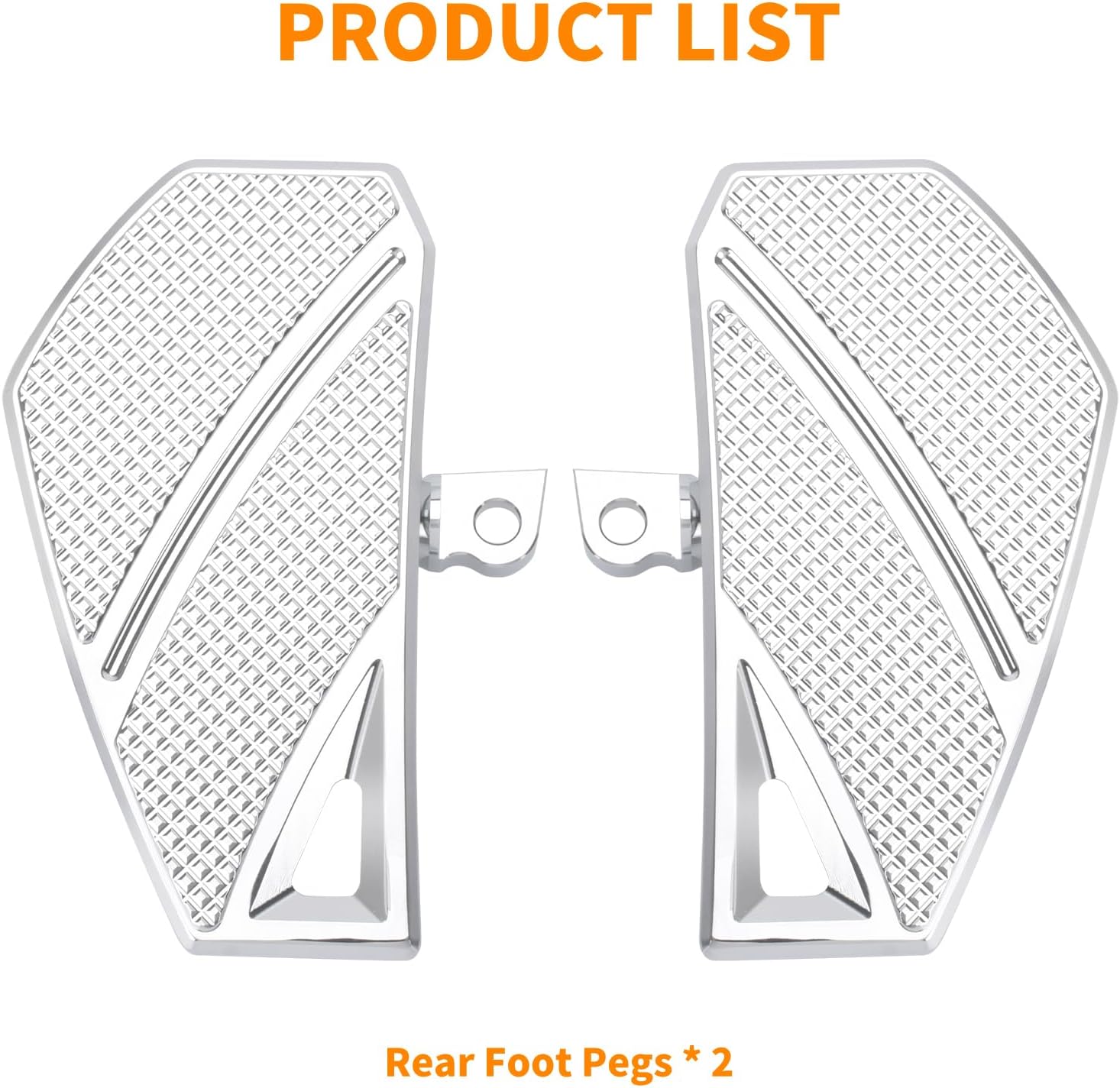Rear Passenger Floorboards Foot Pegs Fit For Harley 1984-2025 with Male Mount-style Footpeg Supports Aluminum Anti-Slip Pedals Chrome