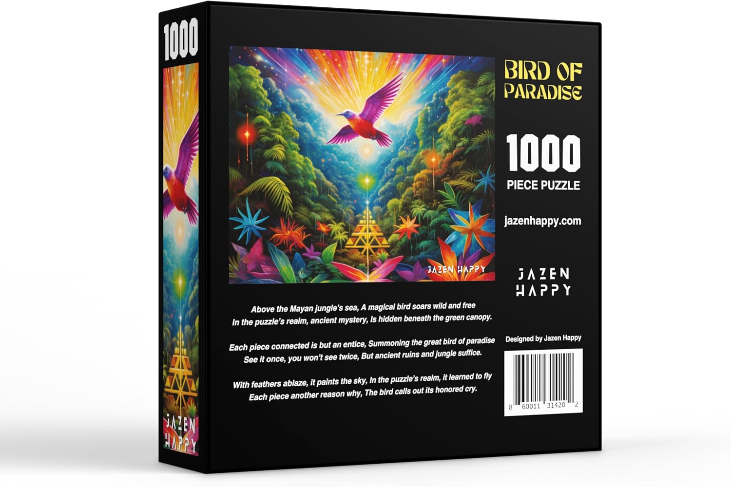 Challenging Jigsaw Puzzle for Adults and Families - 1000 Pieces - Bird of Paradise - Jazen Happy - 27x20 inch - Poster Included Puzzle