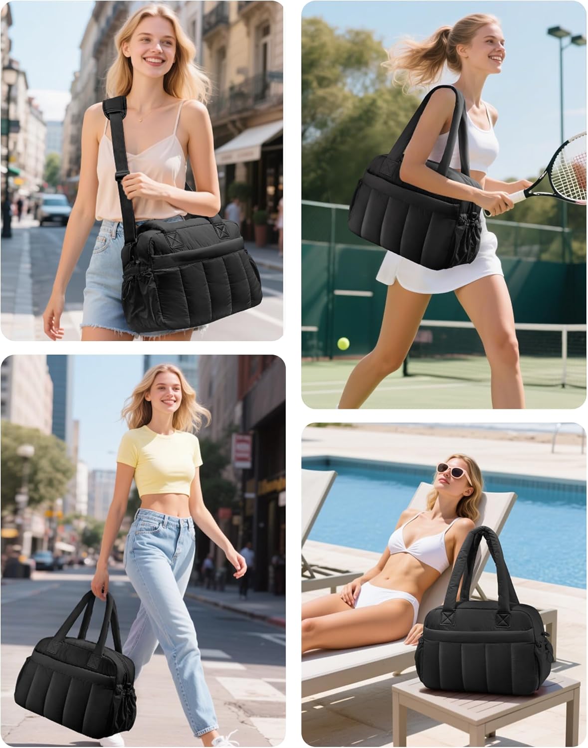 oscaurt Gym Bag for Women Lightweight Duffle Bag for Travel with Toiletry Pouch Water Resistant Carry On Weekender Overnight Duffel - Image 7