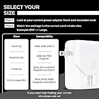 Vista 2 de HumanCentric Organizador de cables para cargador de MacBook, carrete de cable para cargadores de MacBook, estuche de carga de viaje para Mac