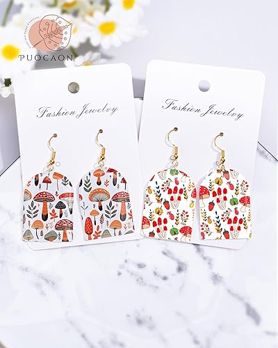 Miniatura 2 de Puocaon Papel de transferencia de arcilla de hongos, 4 diseños, 20 piezas de papel de transferencia para arcilla polimérica, hojas de transferencia