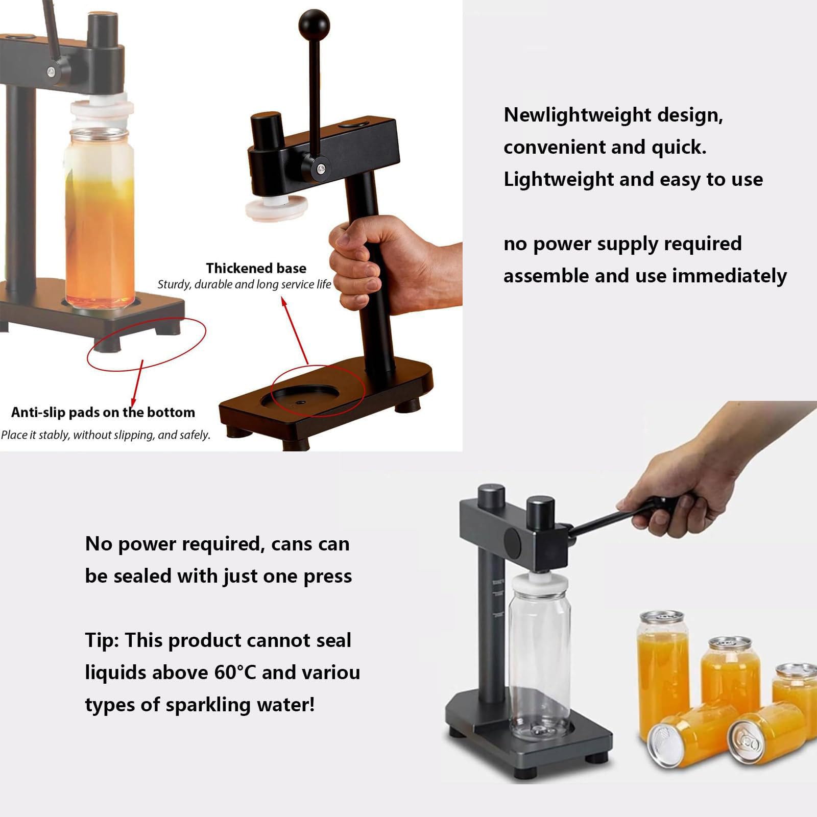 Sigillatrice Manuale Per Lattine, Sigillatrice Per Bicchieri In Lega Di Alluminio, Diametro Di Sigillatura 55mm, Altezza Regolabile, Con Graduazioni, Per Case, Bar, Ristoranti, Negozi Di Bevande Green
