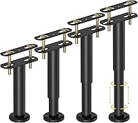 4-Pack Adjustable Bed Support Legs 7-12.6in Heavy Duty Metal Center Supports for Bed Frames, Slats & Furniture - Prevents Sagging