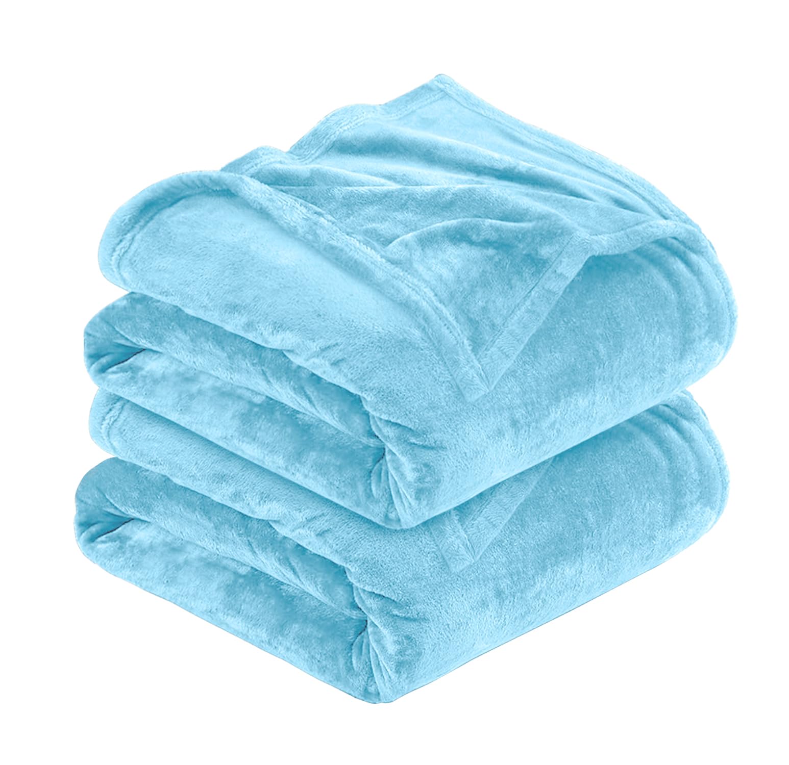 MOONLIGHT20015 Silk Touch Warm 2 Pack Fleece Blankets - 400 GSM Throws for Sofa Fluffy Blanket Bed Throw for Bedroom, Couch, Travel, Kids, Bedroom Accessories LightBlue, King (230 X 270CM) โ image 1