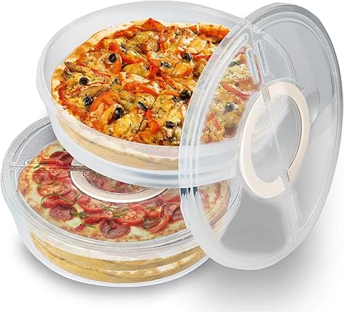 Miniatura 7 de Paquete de 2 recipientes de almacenamiento de alimentos de 12 pulgadas con tapa y asa, reutilizable, 2 compartimentos, contenedor de almacenamiento