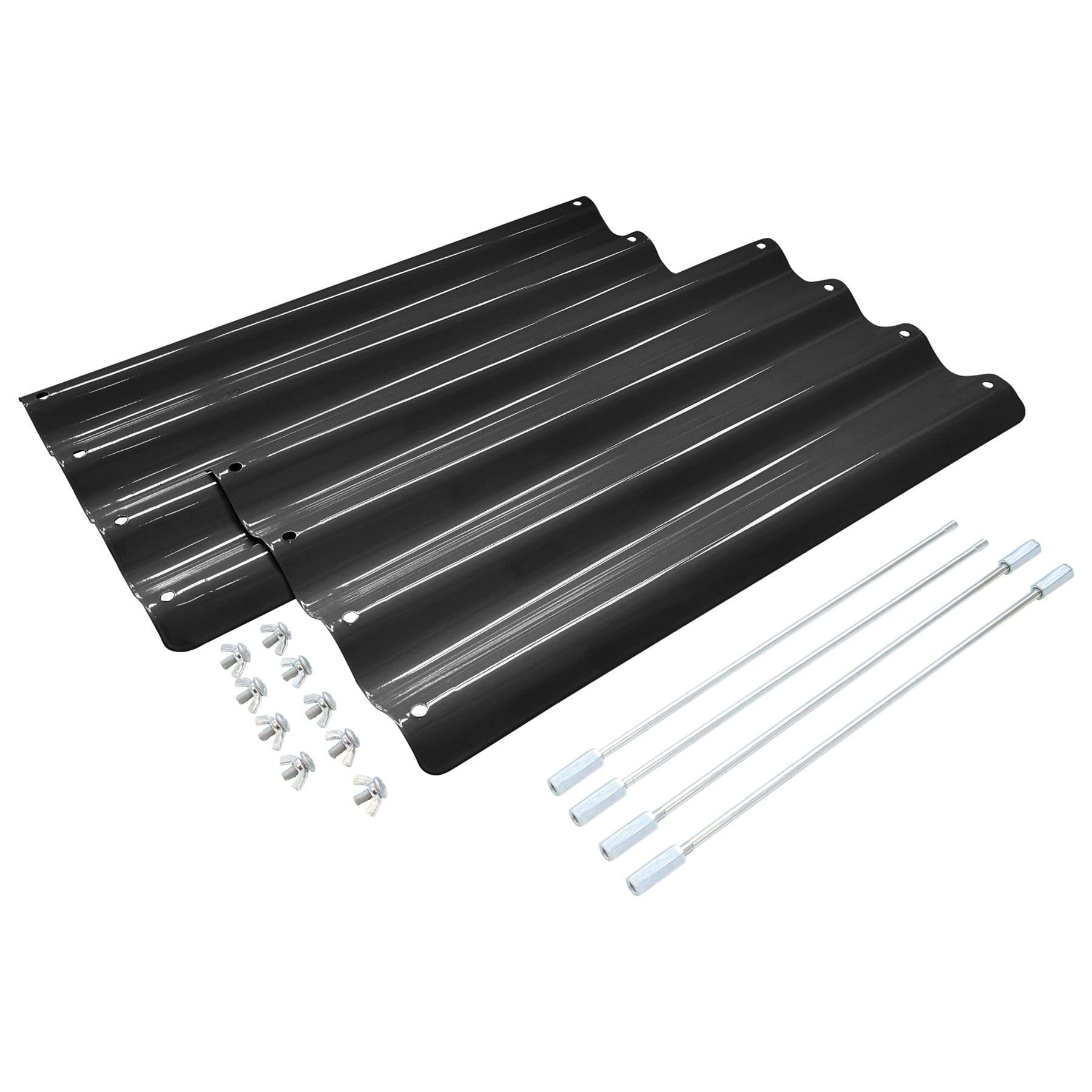 Harbour Housewares Galvanised Steel Raised Garden Bed Extension Set - 50cm - Anthracite - Large Outdoor Vegetable Flower Grow Planter Trough Box