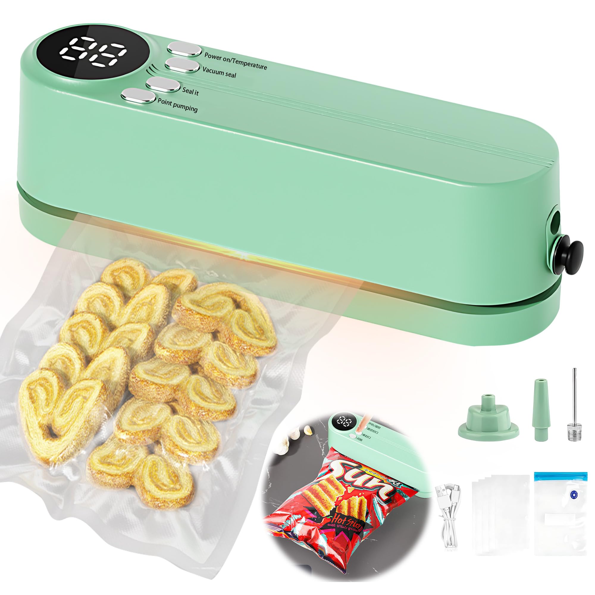 Mini Bag Sealer - 4 in1 Sealing Machine Vacuum Sealer Machine-image-13