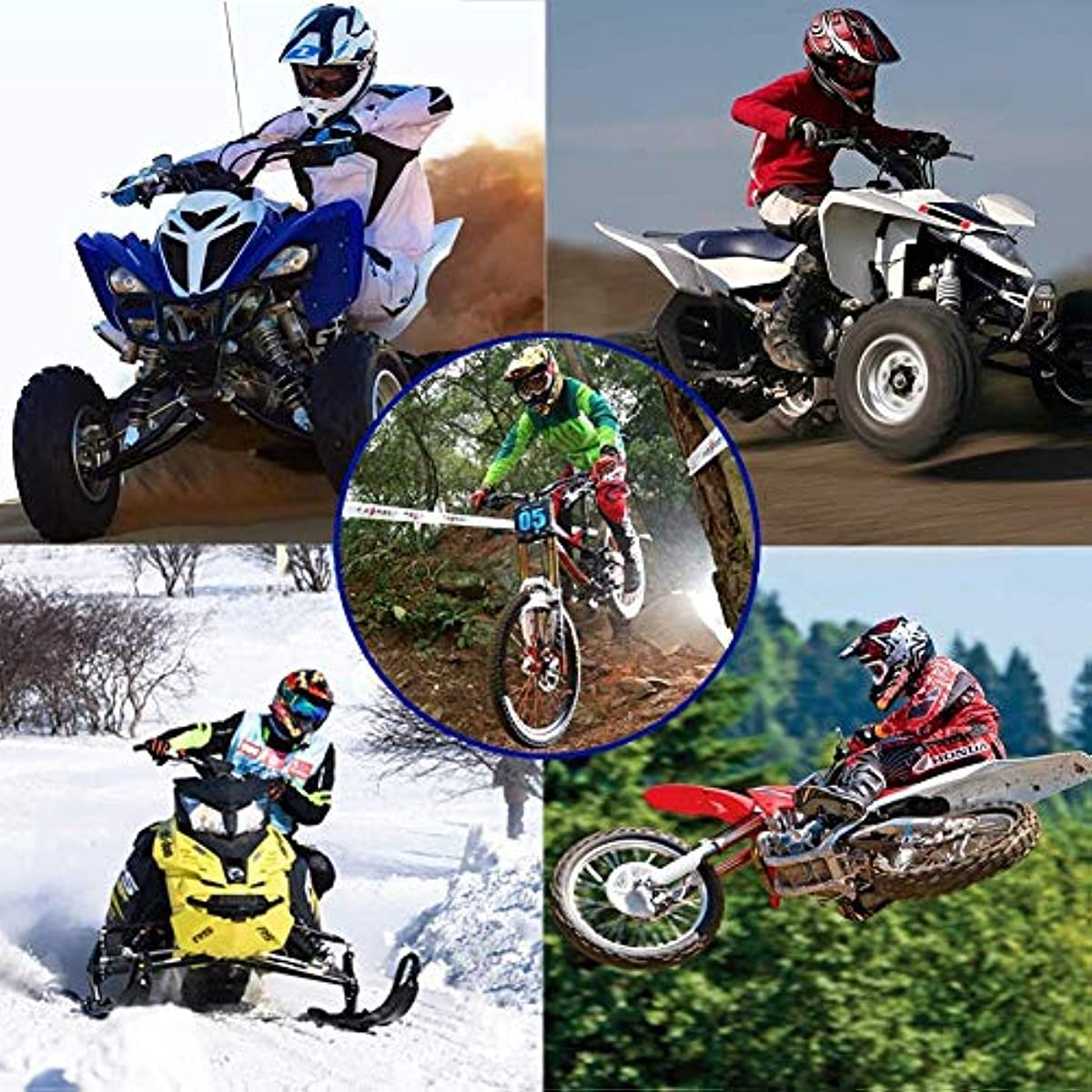CANIAN Casco de Motocross Motos con Guantes y Gafas - Niños ATV Quad Bicicleta Go Kart - Hombres y Mujeres Cascos de Motocicleta