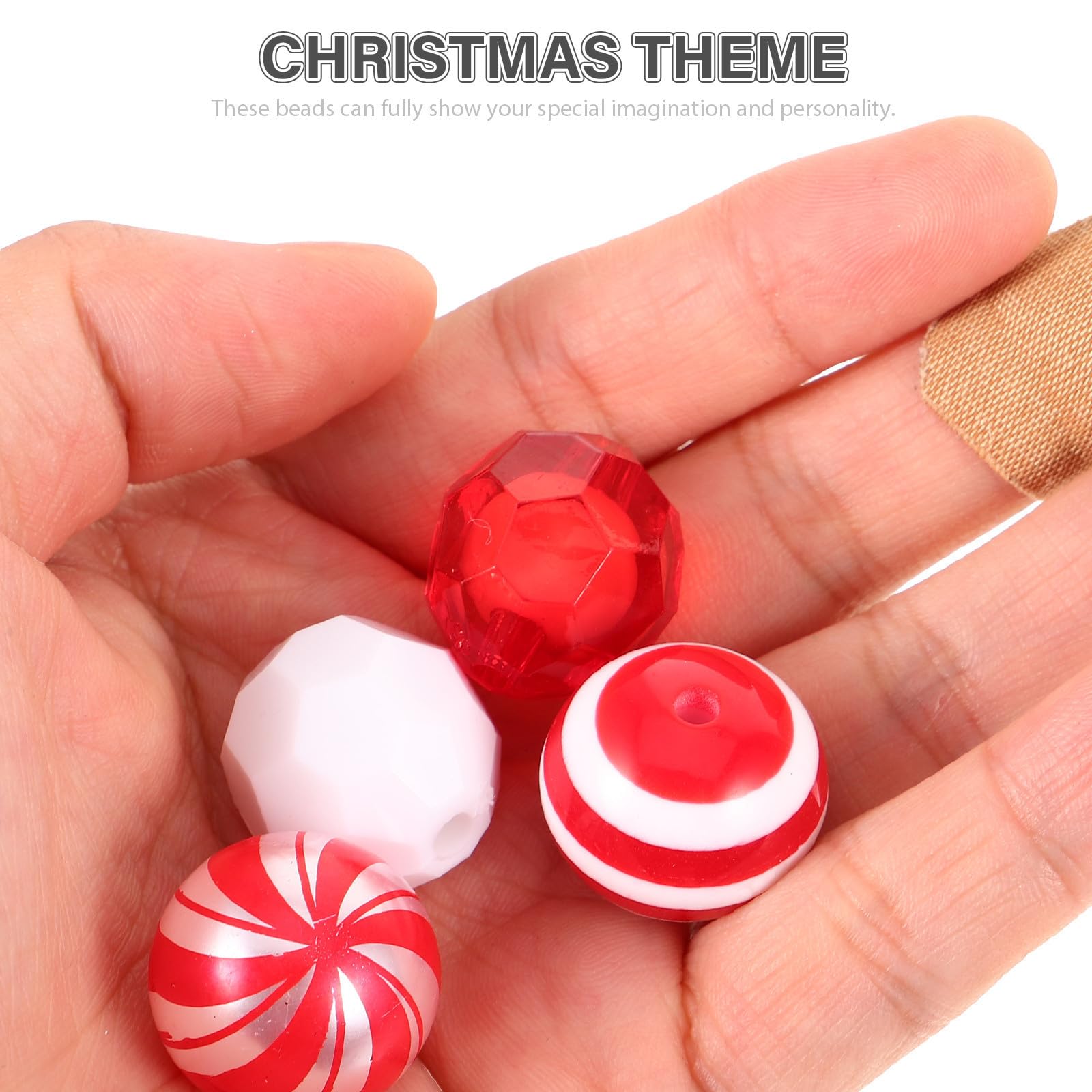 FRCOLOR 5 Confezioni Perline Acriliche Rotonde Miste per Fai, Natale,