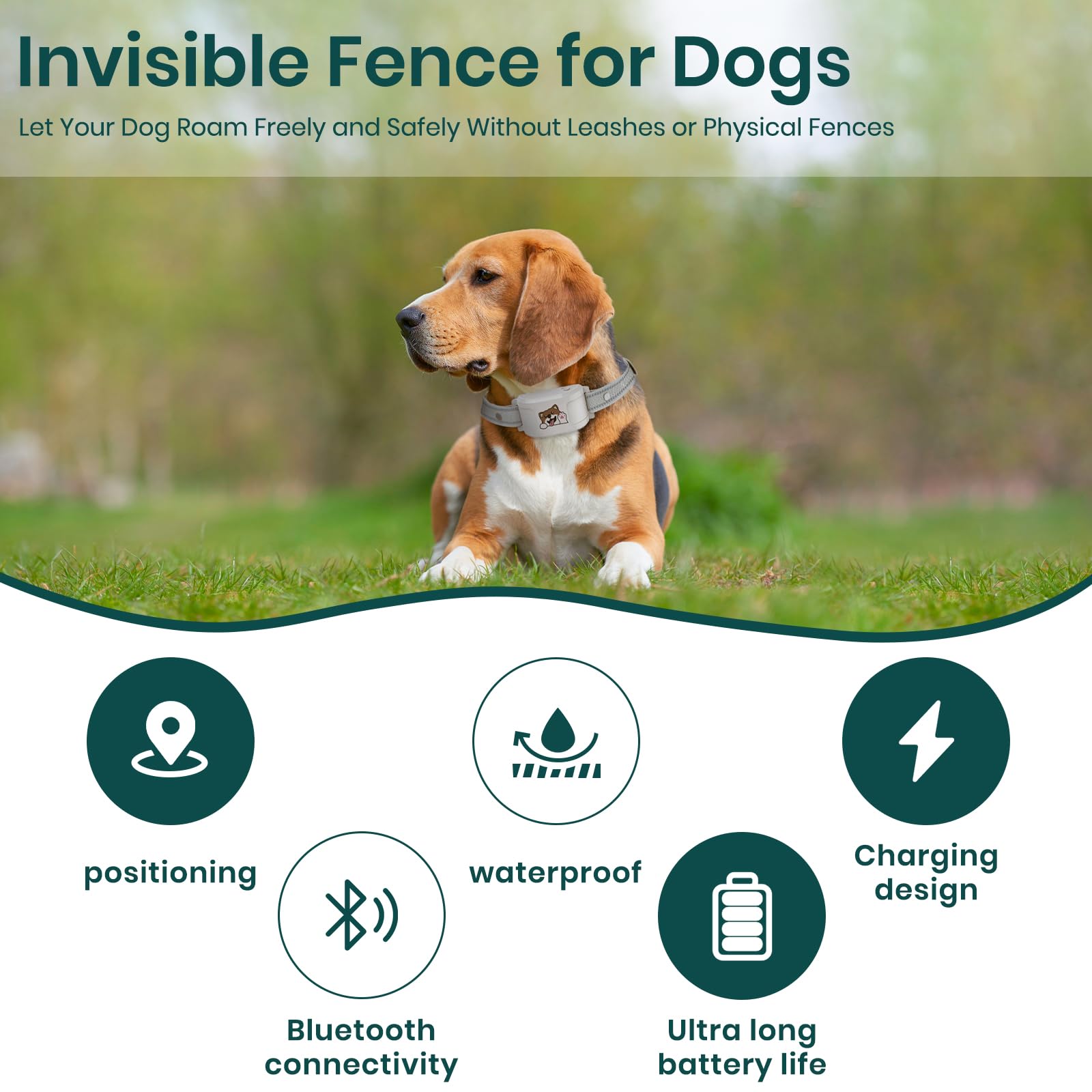 GPS Wireless Dog Fence with Free App, Electric Fence System with Training Collar, Portable Fence for Outdoor Use, Rechargeable Waterproof, Adjustable Pet Containment System for Outdoor Use - image 2