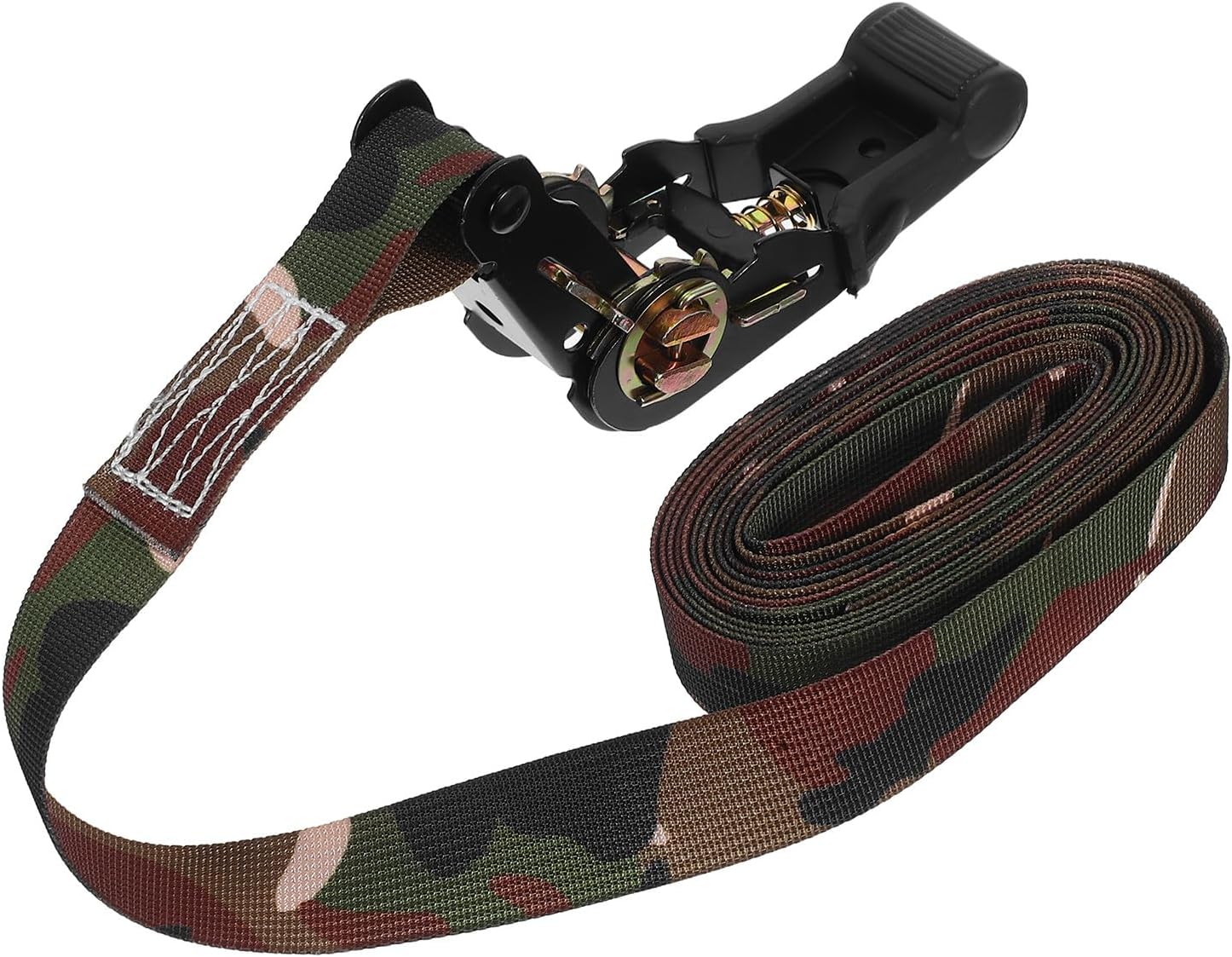 Camouflage Polyester Ratchet Tie Down Strap 2.5cm X 3 Meter Heavy Duty Cargo Lashing Strap for Truck Trailer Motorcycle Moving and Securing Equipment