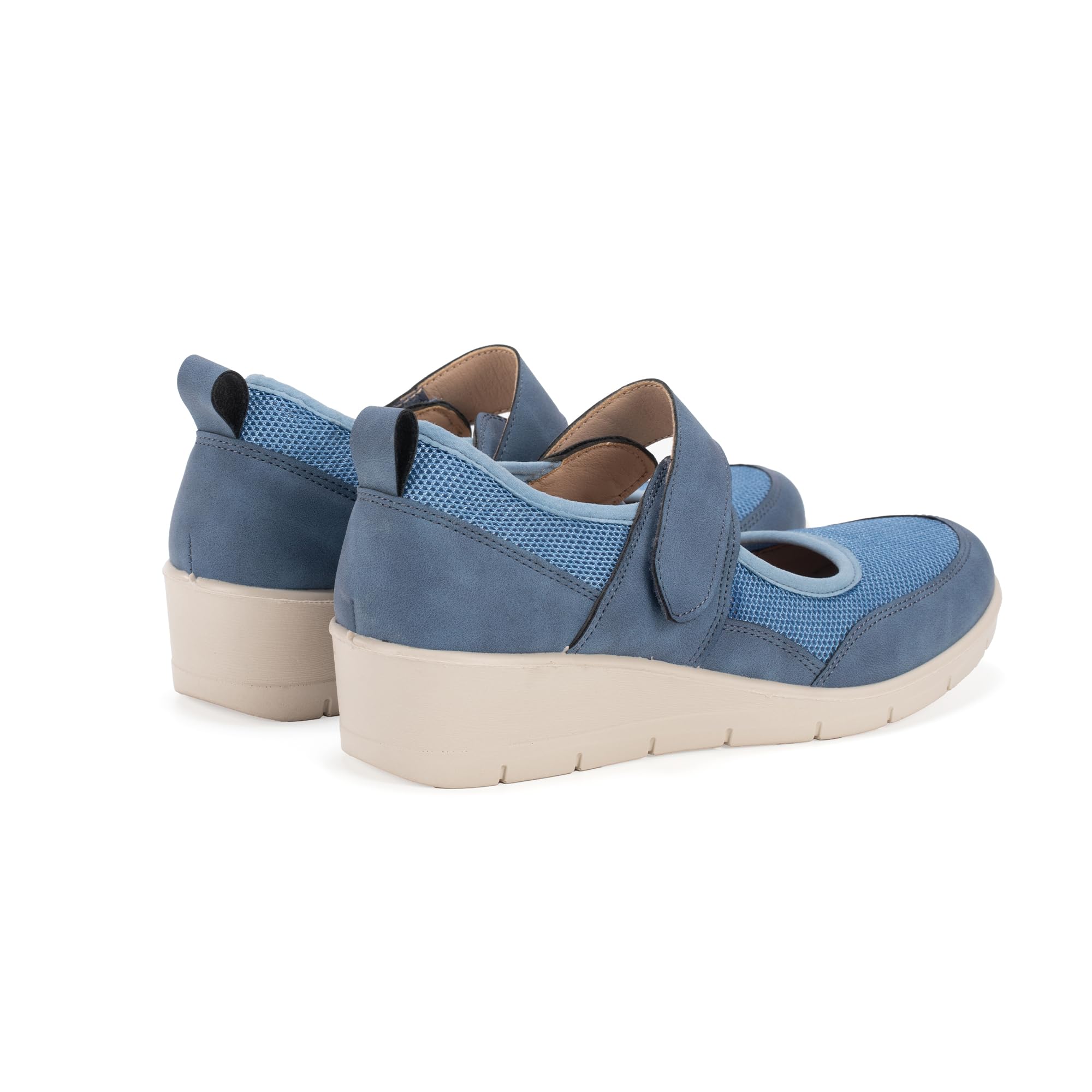 JOMIX Mocassins Femmes Compenseés avec Scratch Respirant Chaussure de Marche à Talon Décontracté pour Femme