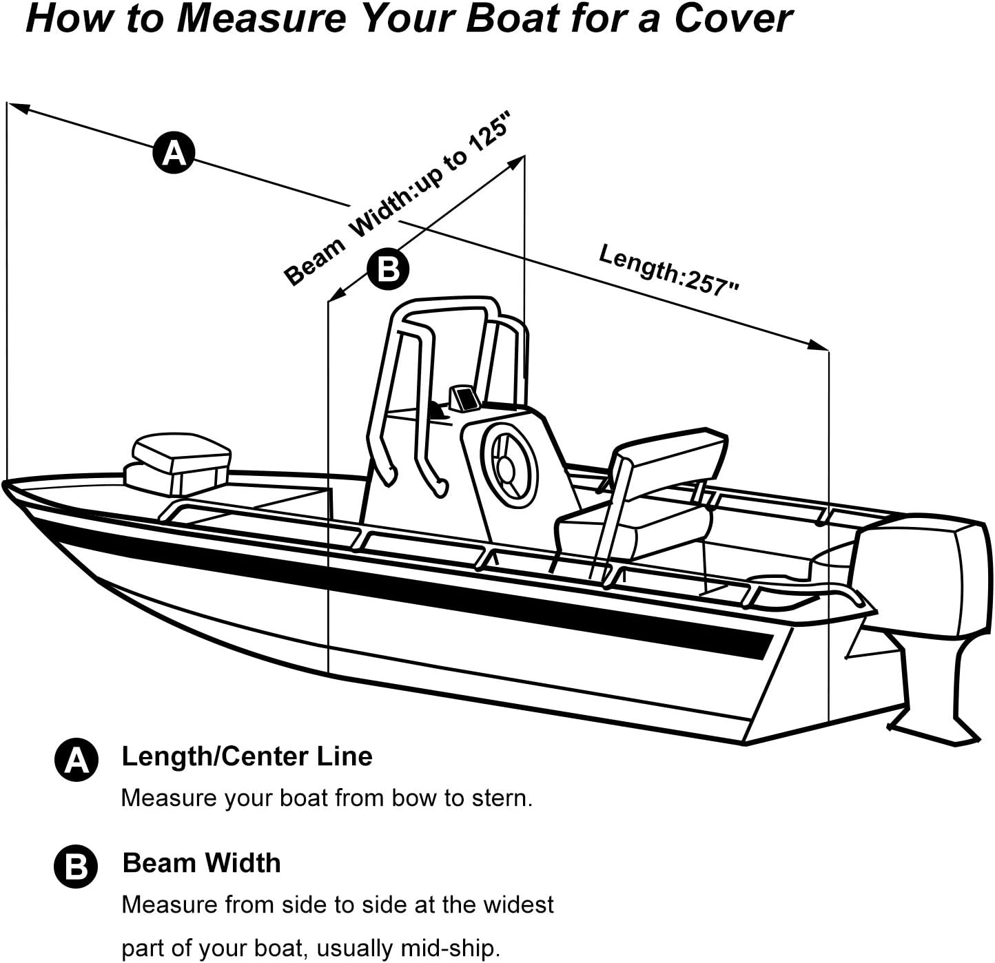 RVMasking Upgraded 800D Waterproof Center Console Boat Cover, Heavy Duty Boat Cover for Center Console Boat : Sports & Outdoors