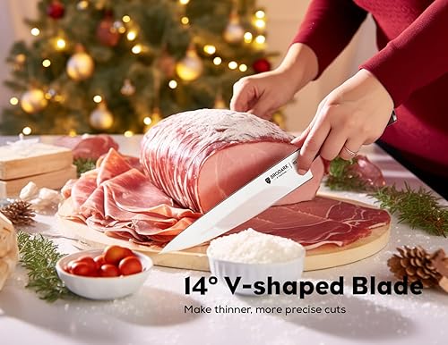 Miniatura 2 de BRODARK Juego de cuchillos de chef profesional, 4 cuchillos de cocina alemanes afilados de acero inoxidable con tijeras de cocina, juego de