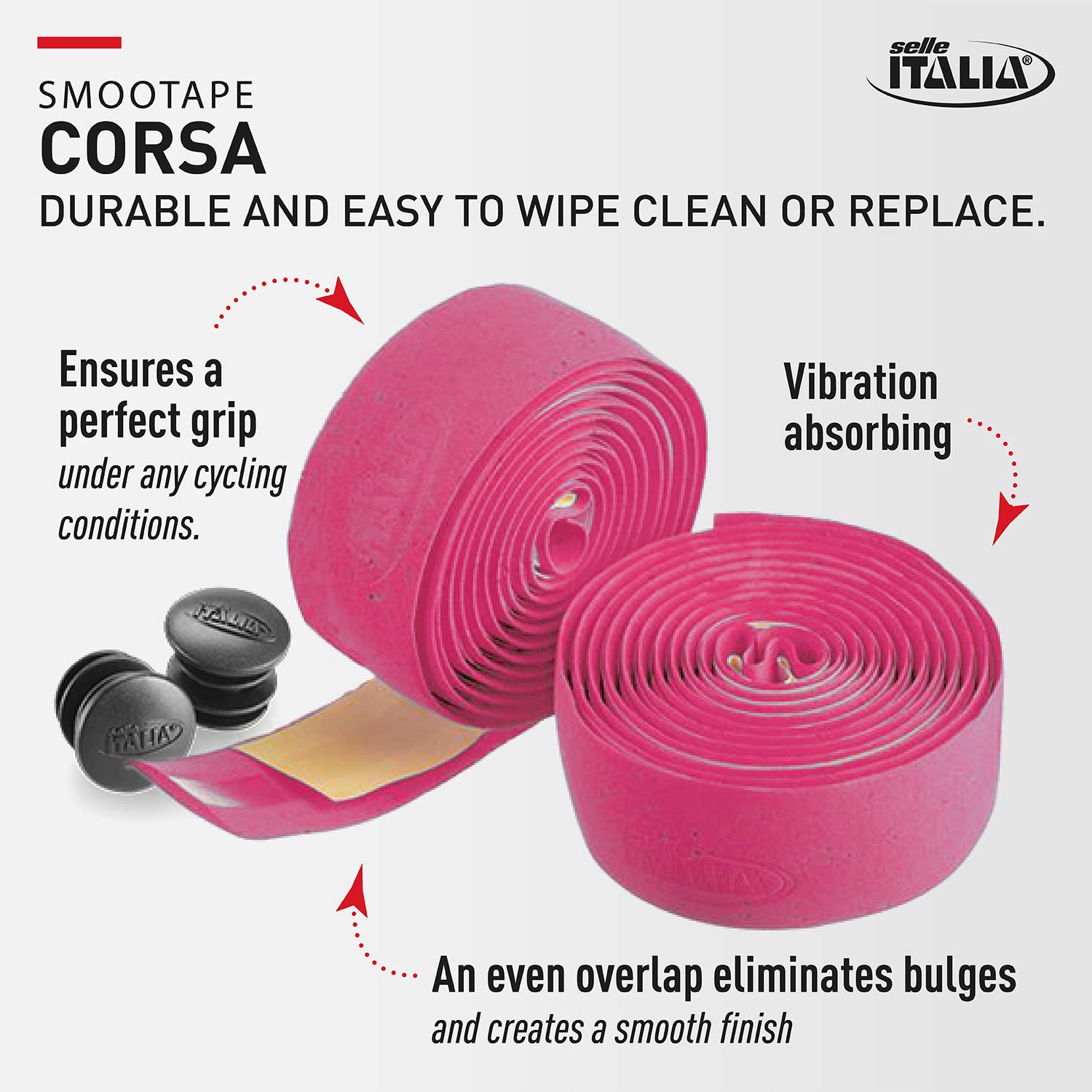 Ruban Guidon Vélo Selle Italia SMOOTAPE CORSA - EVA Liège - Rose Giro D'Italia