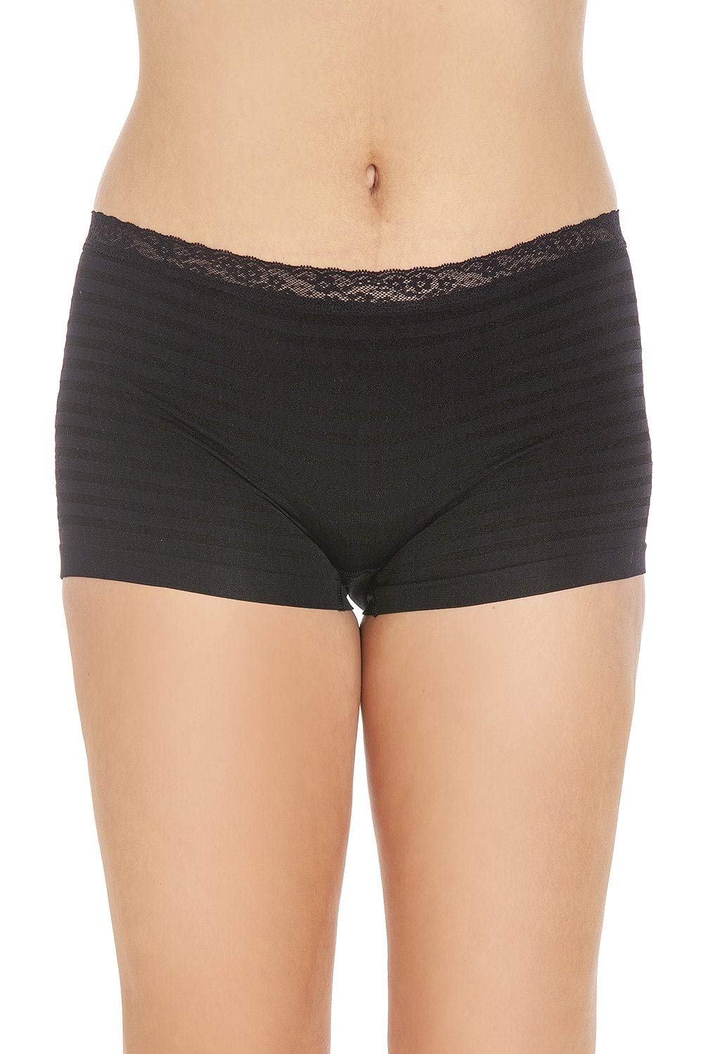Camille Women's Black Three Pack Smooth Seamless Boxers In | Size: Large/Xl