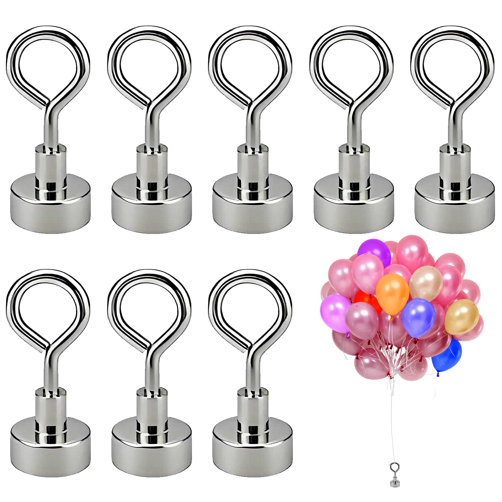8PCS Helium Balloon Weights F20, 14KG Pull-Out Force Balloon Weights with Ribbon, Reusable Holders for Party Wedding Birthday, Holds 6 Helium Balloons Securely
