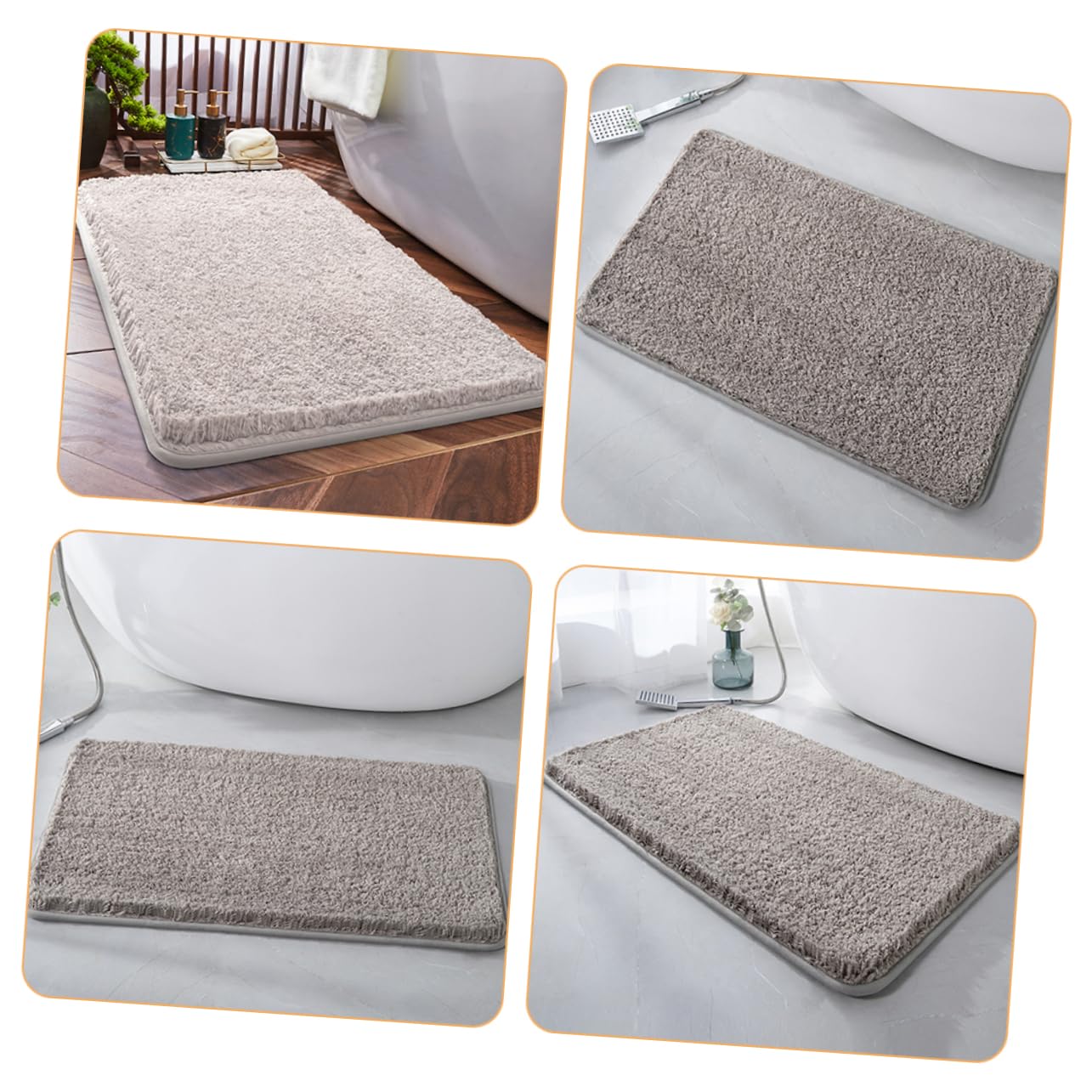Alipis Tappeto 80x50 Cm in Microfibra Antiscivolo Bagno Assorbente Morbido e Lavabile Semplice Stile per Bagno e Casa