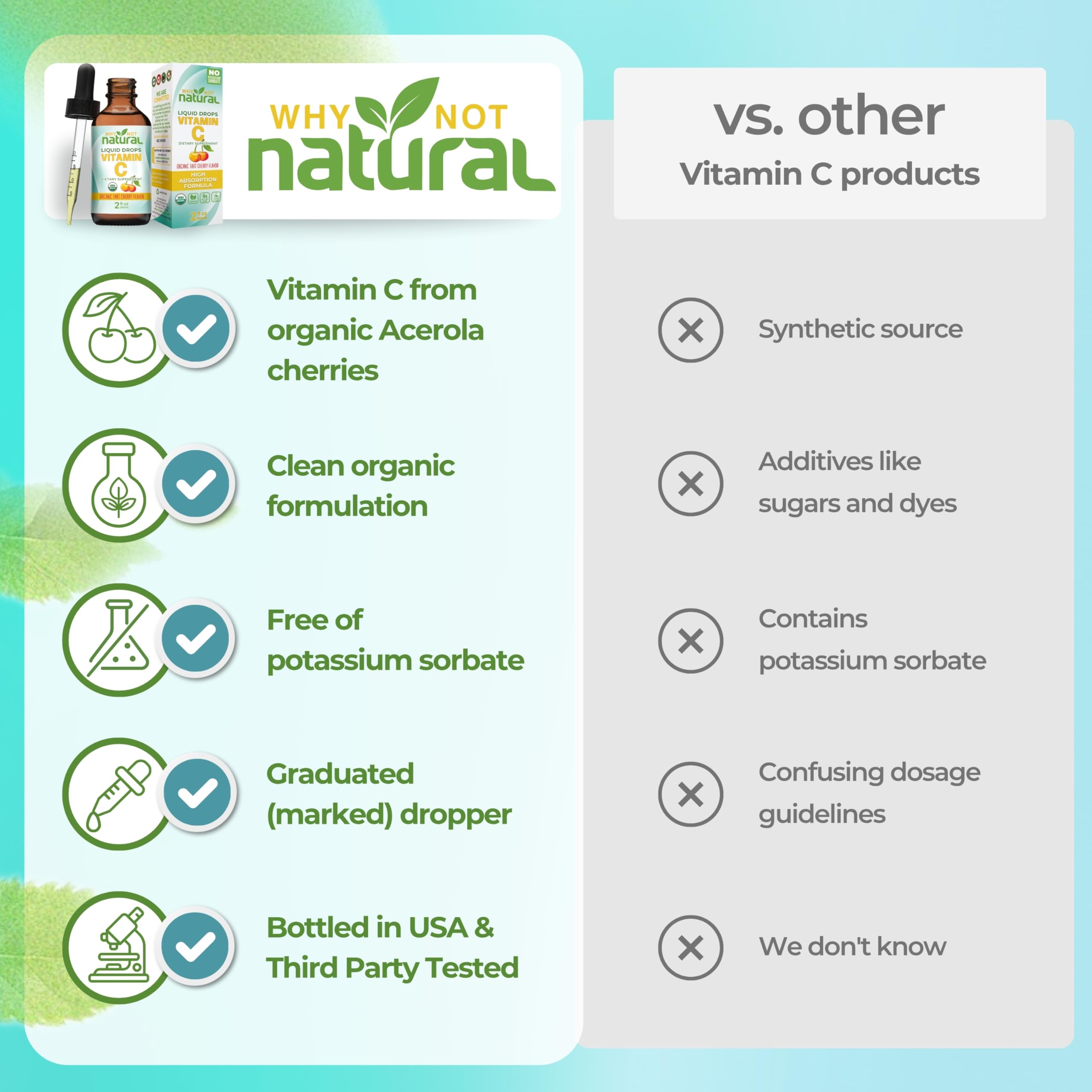 Why Not Natural Organic Liquid Vitamin C Drops Supplement — Amazon image 4
